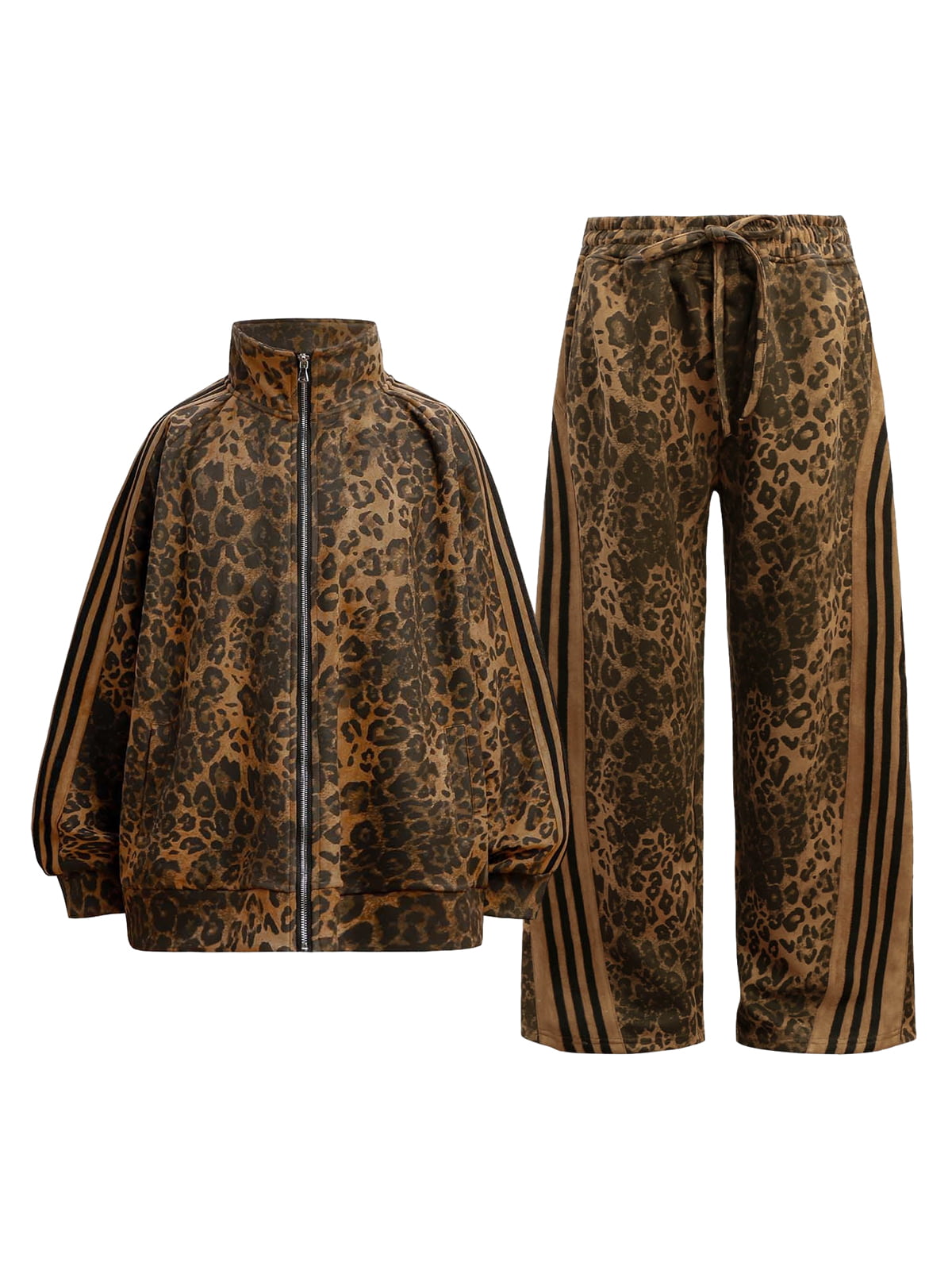 Cheetah Print Suede Tracksuit Thesupermade