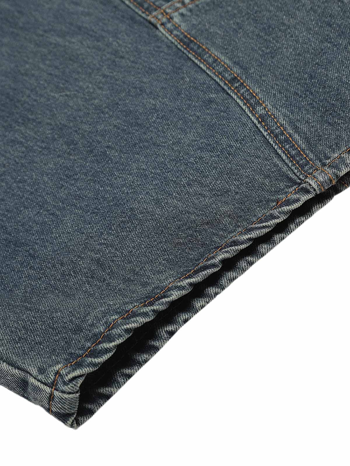 Washed Deconstructed Split Scimitar Baggy Jeans