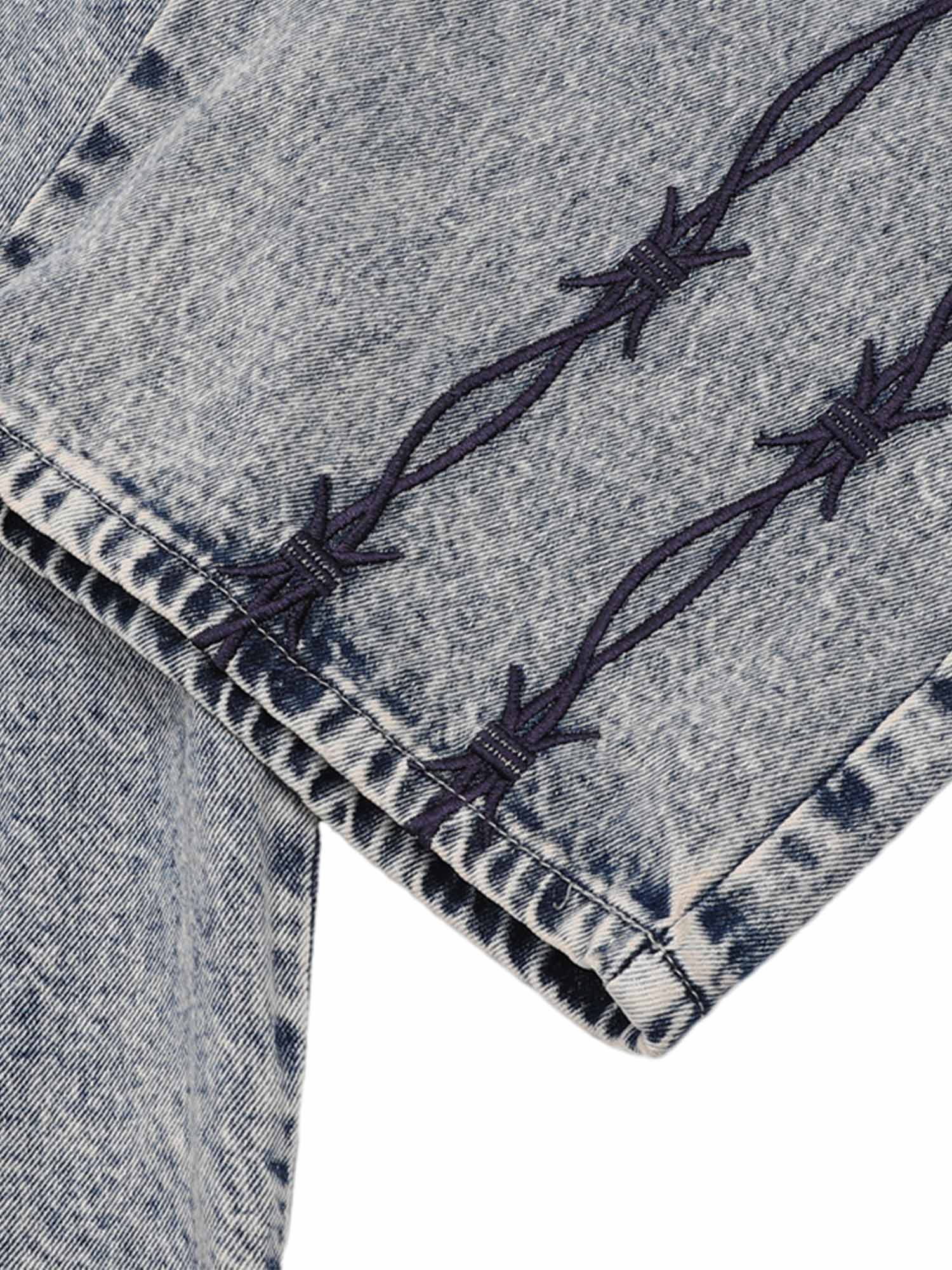 Thesupermade Thorn Embroidered Straight Jeans