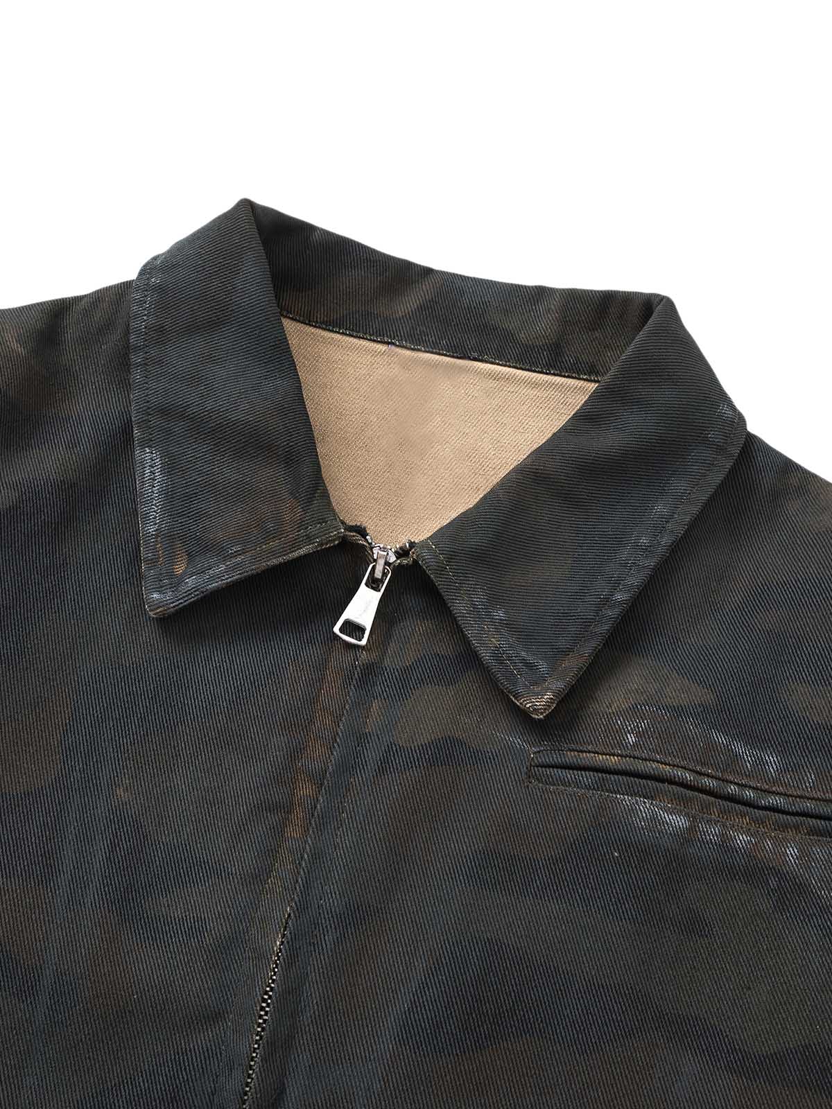 Thesupermade Mud-dyed Distressed Camouflage Jacket