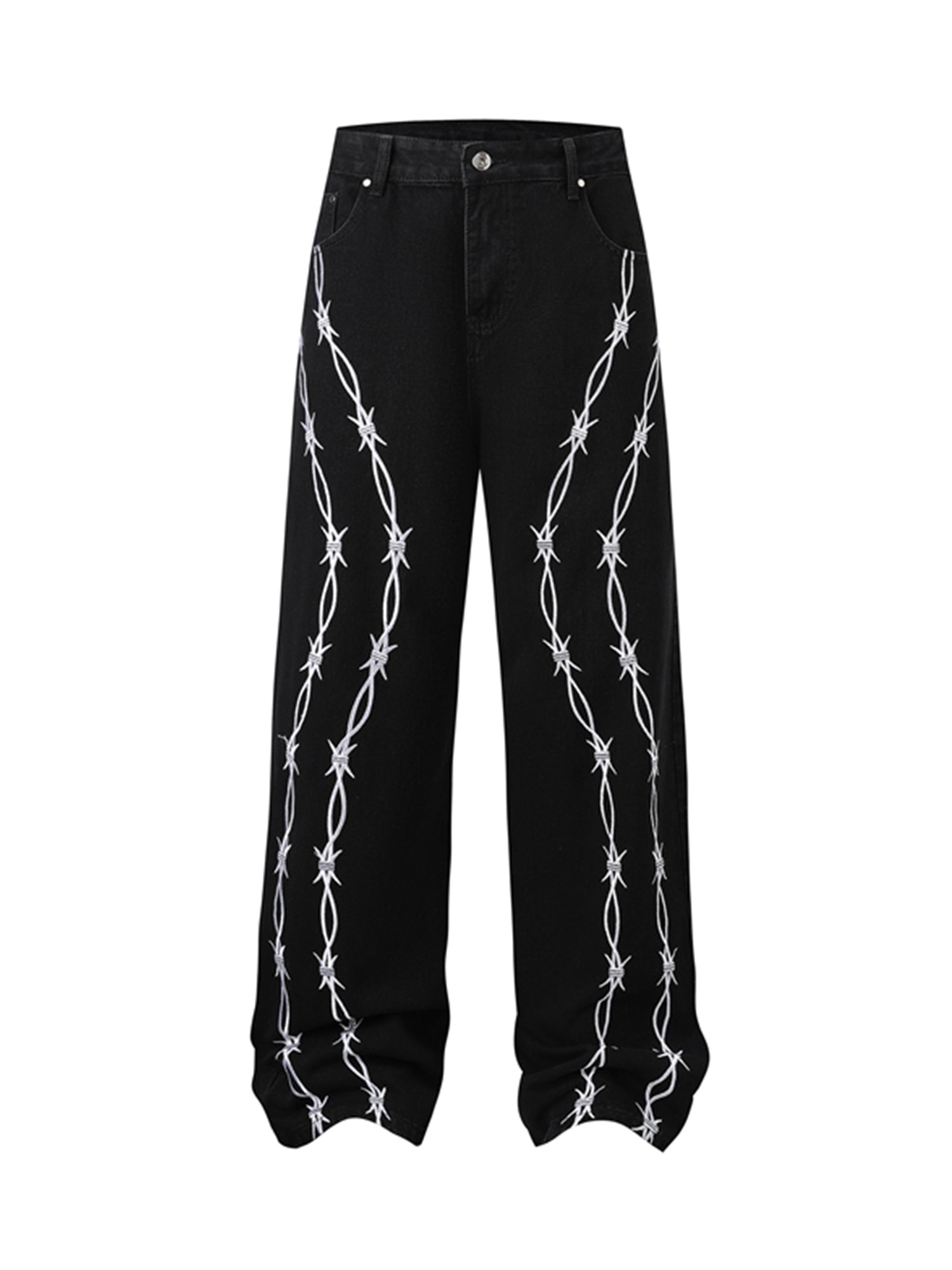 Thesupermade Thorn Embroidered Straight Jeans