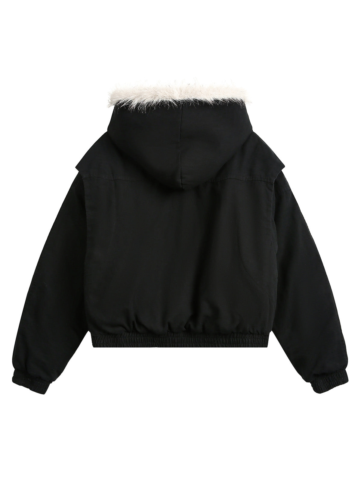 Spliced Fur Hooded Quilted Jacket