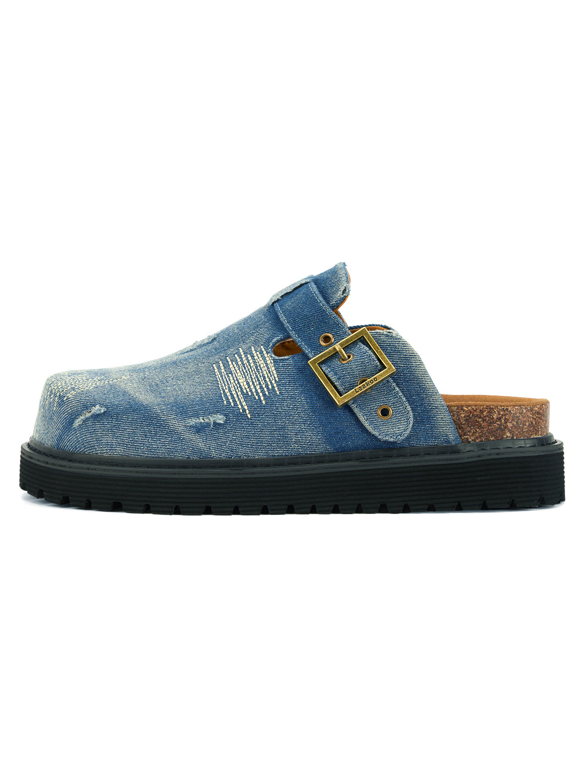 Thesupermade Vintage Denim Embroidered Birkenstocks