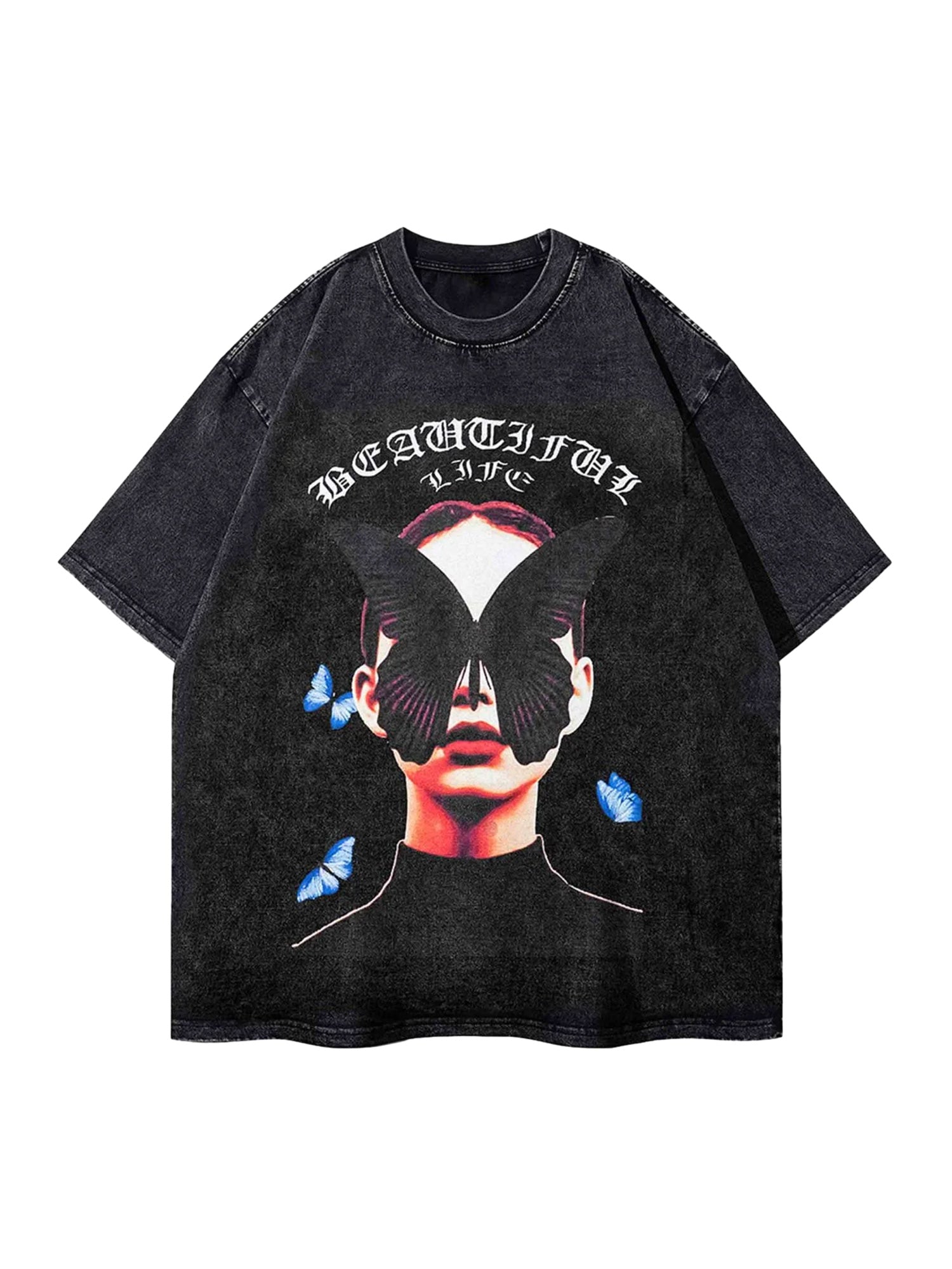 Black Butterfly Girl T-shirt | Thesupermade®