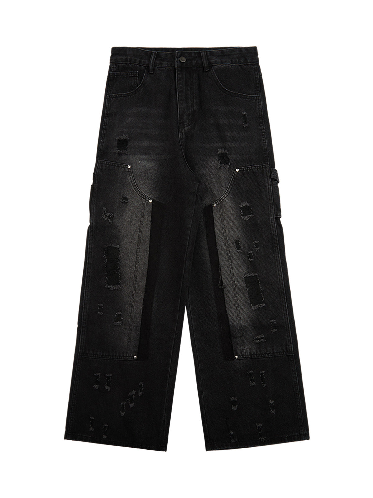 Thesupermade Street Star Rivet Patchwork Washed Jeans