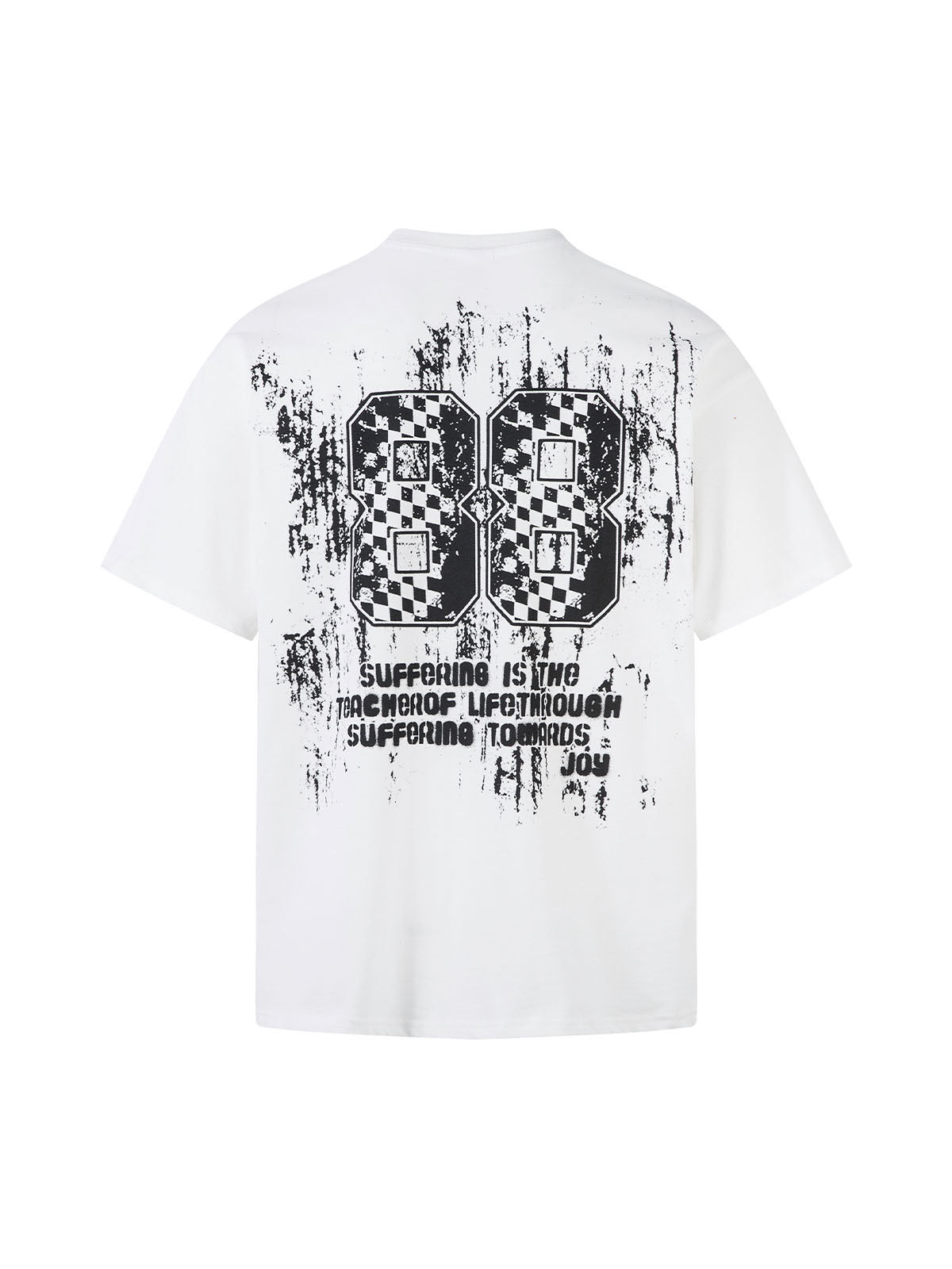 Retro Graffiti Lettering Short Sleeve T-shirt - 2341