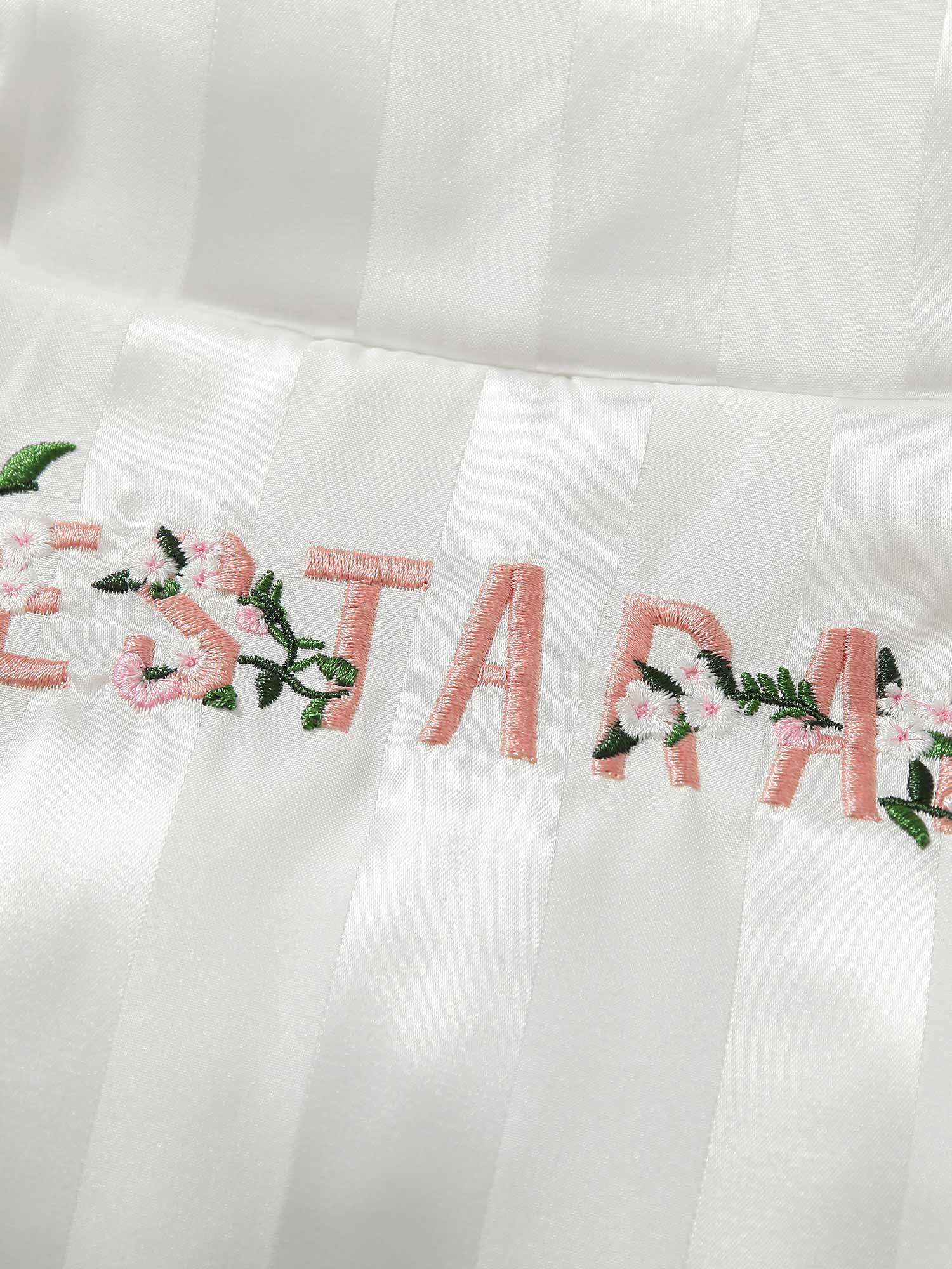 Thesupermade Floral Letter Embroidered Stand Collar Cotton Coat