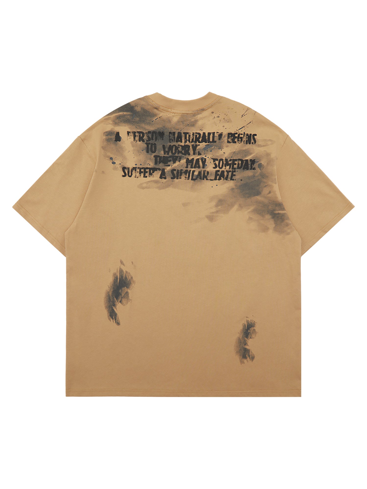 Thesupermade Watercolor Brushstroke Slogan Street Rap T-shirt
