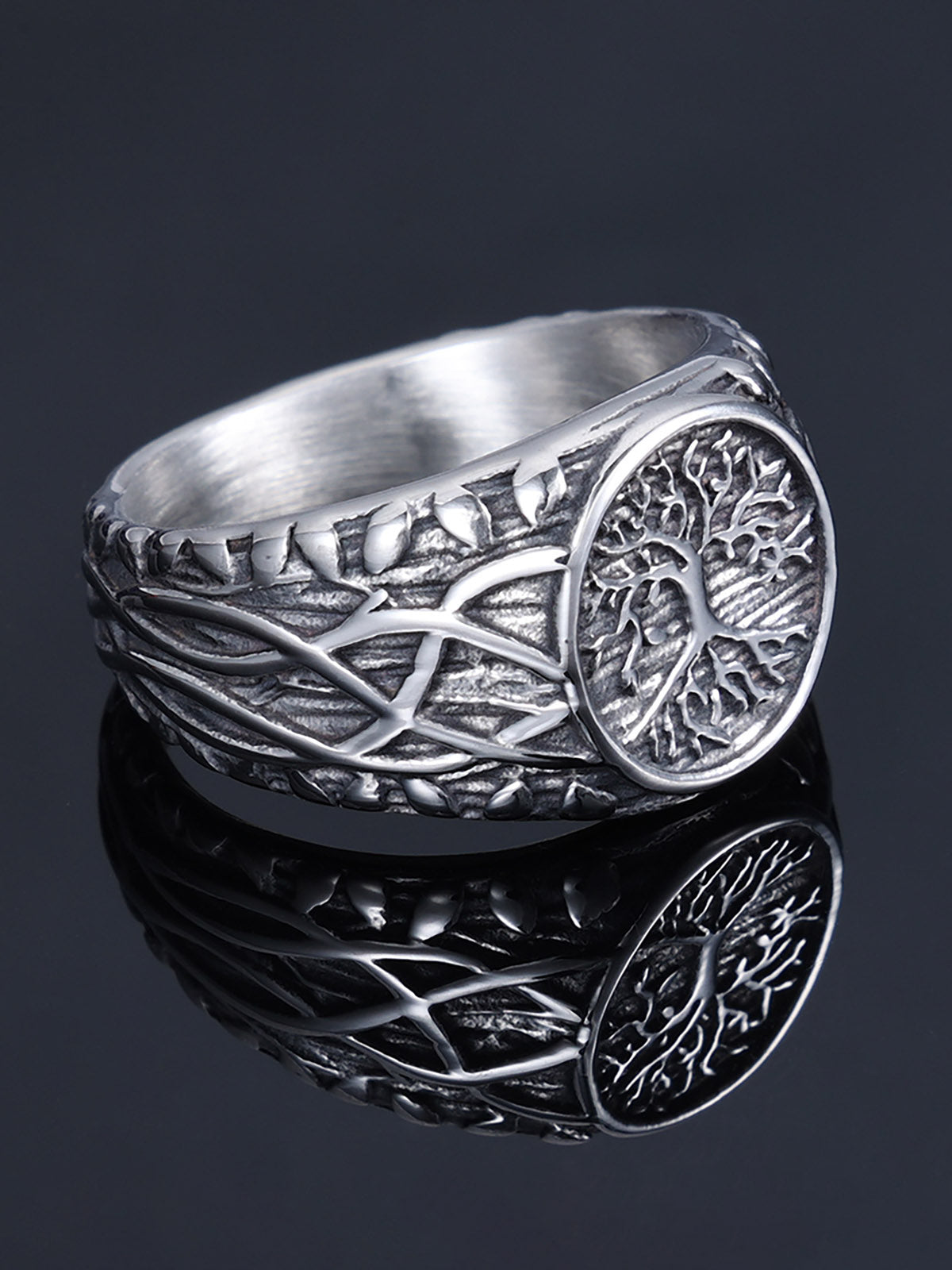 Tree Of Life Vine Stainless Steel Ring