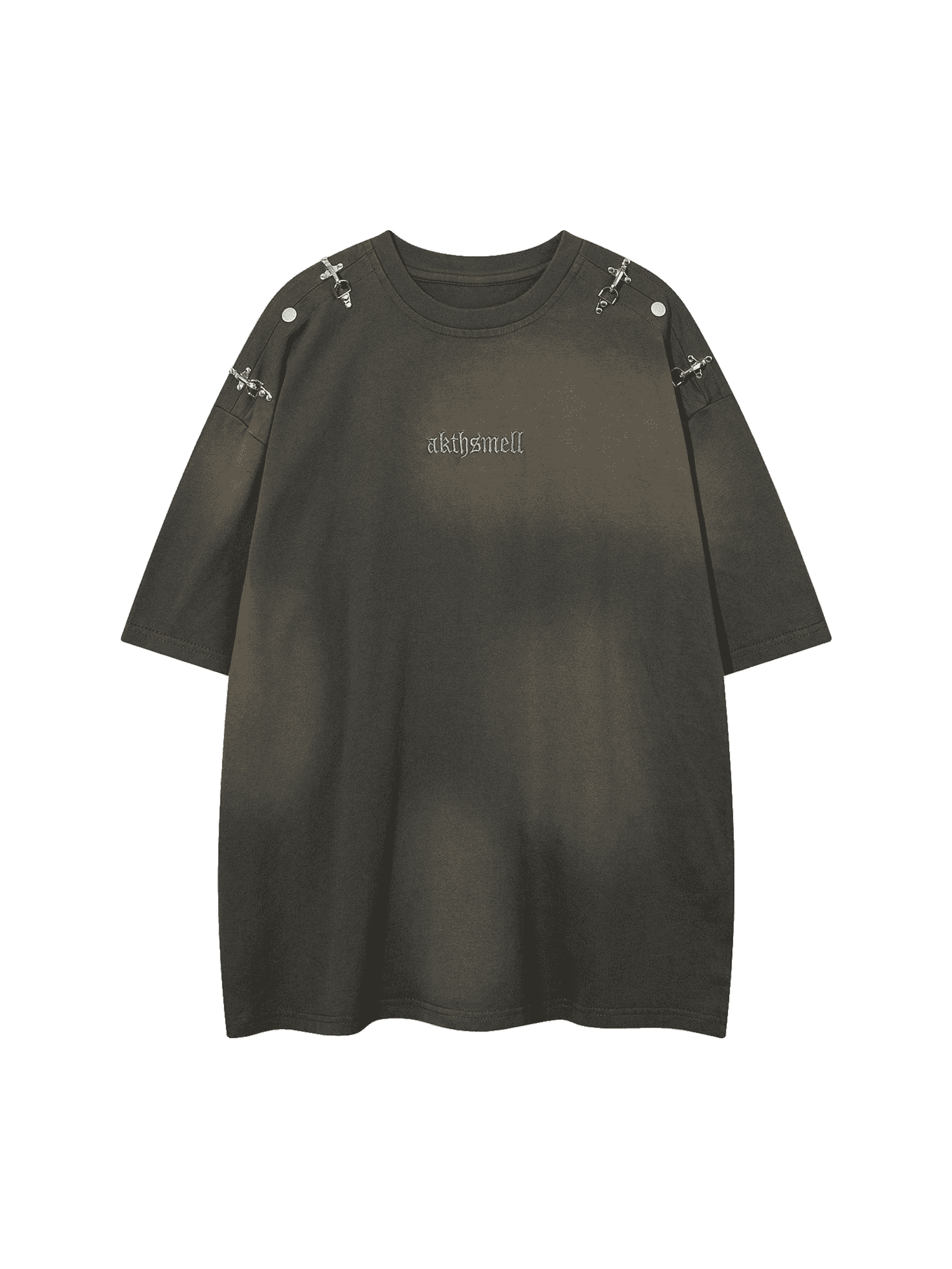 Thesupermade Washed Embroidered Street Rap T-Shirt - 2102