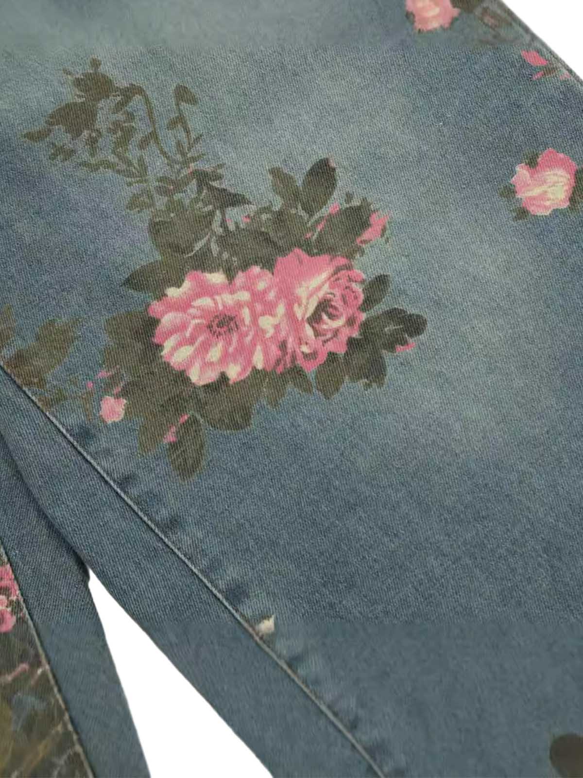 Thesupermade Floral Print Straight Jeans