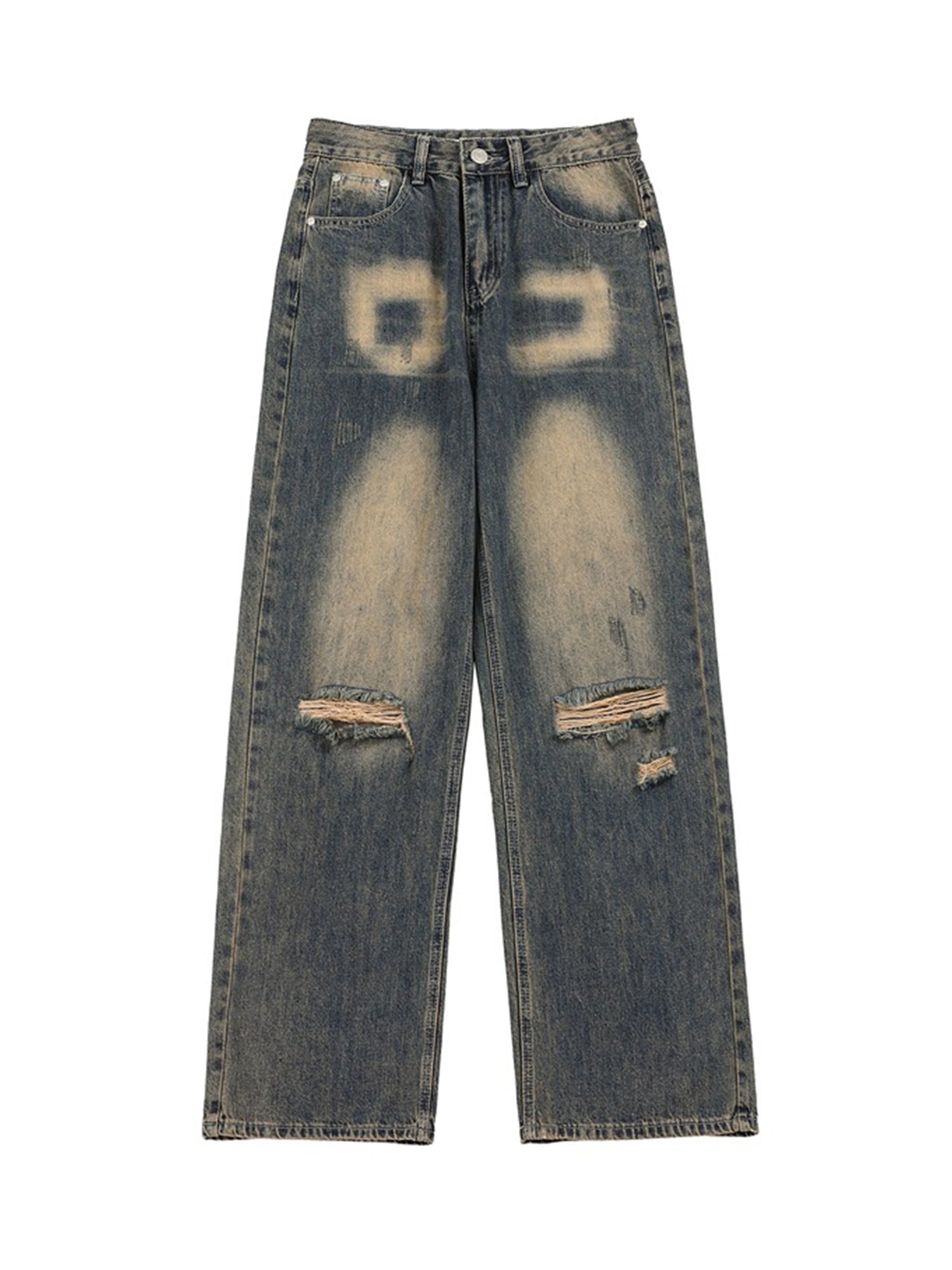 Thesupermade High Street Distressed Washed Ripped Jeans