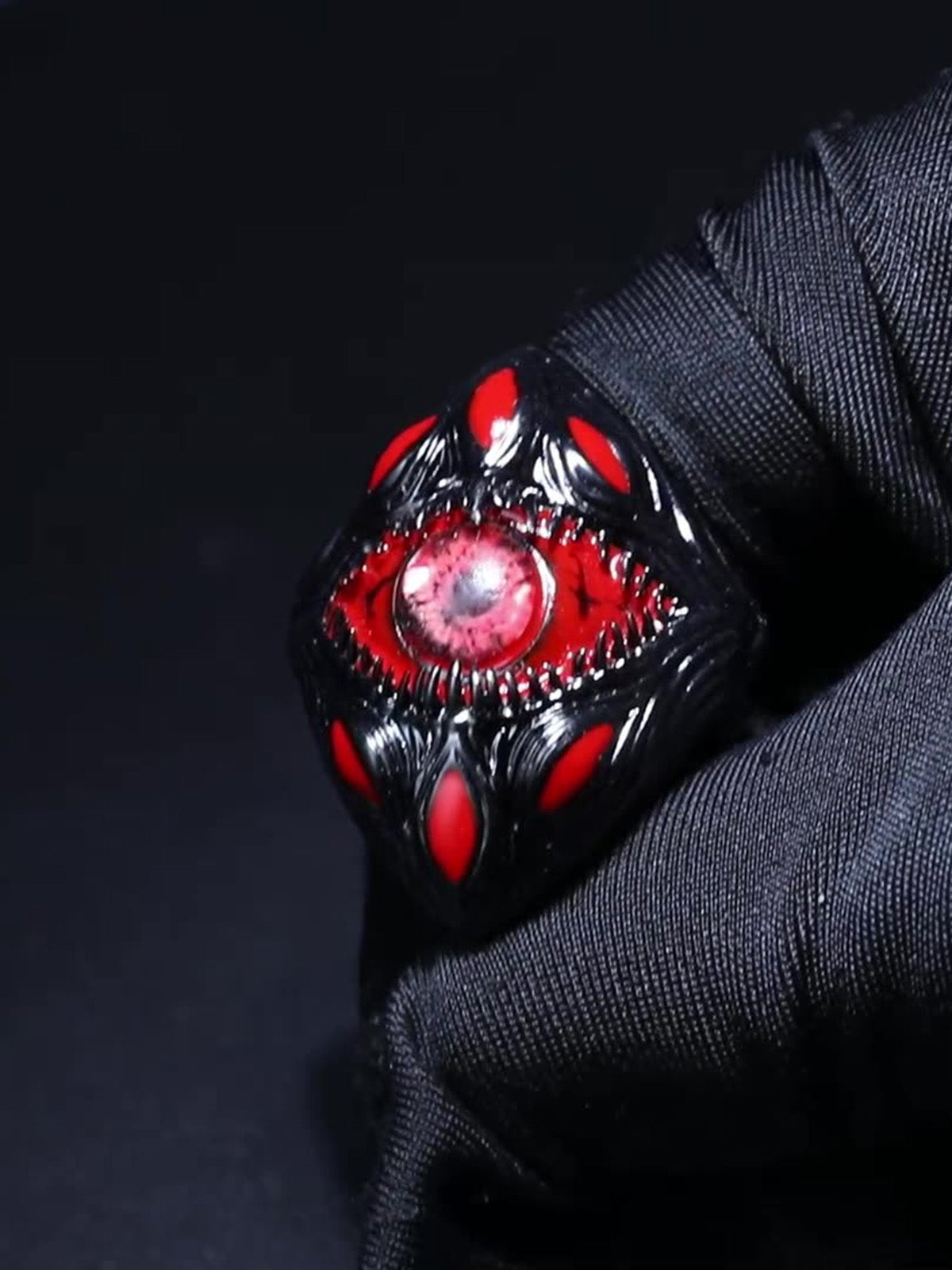 Dark Style Red Eye Copper Ring