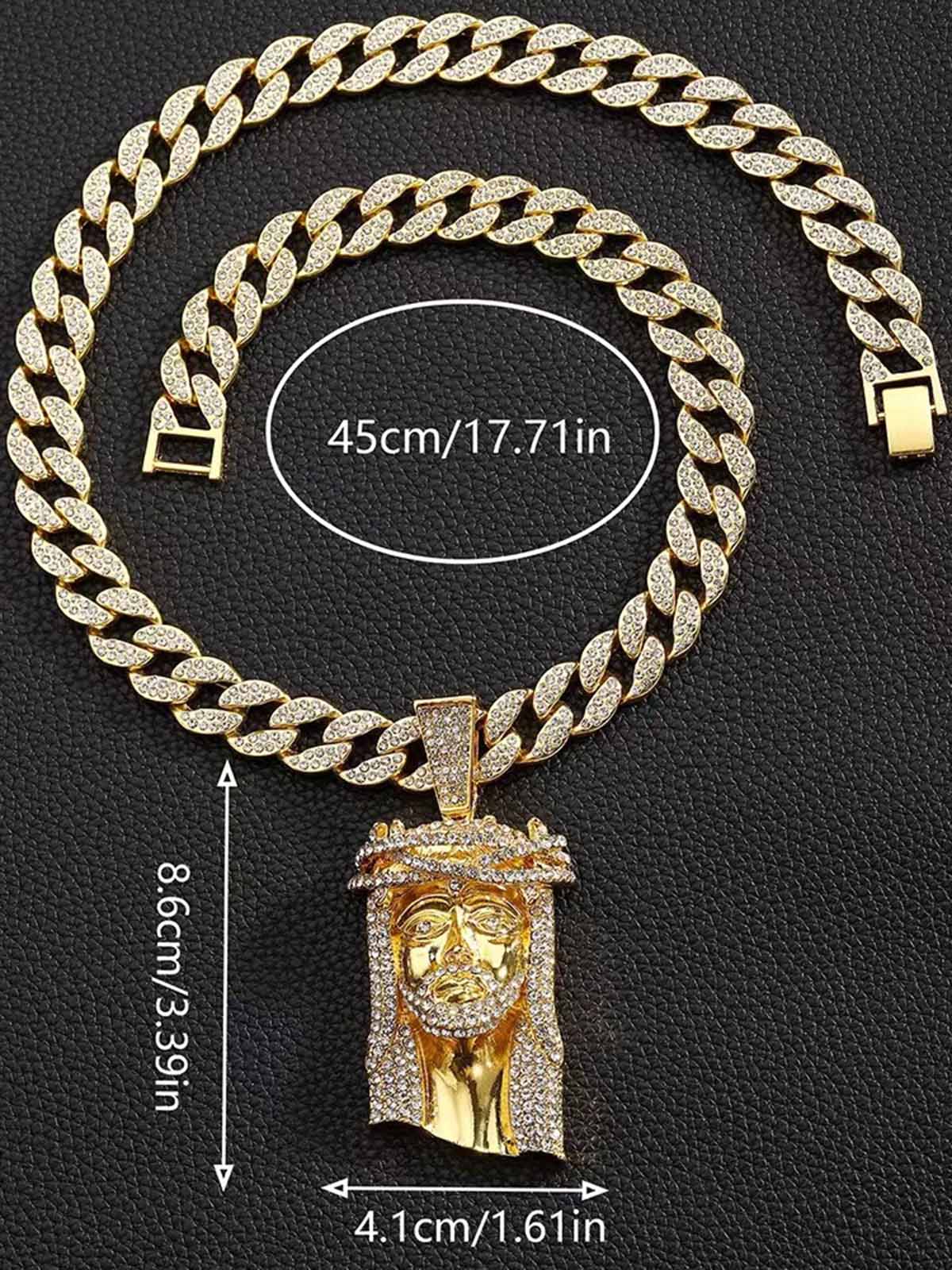 Thesupermade Diamond Jesus Cuban Necklace