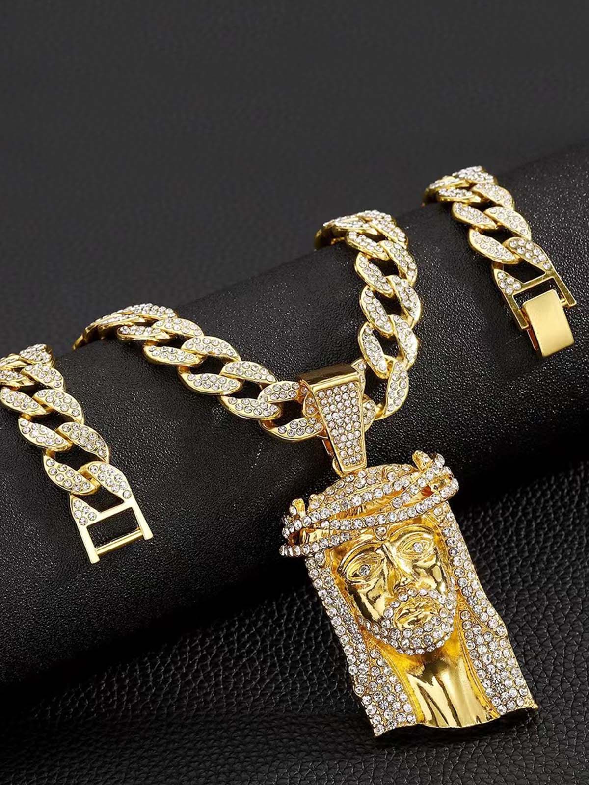 Thesupermade Diamond Jesus Cuban Necklace