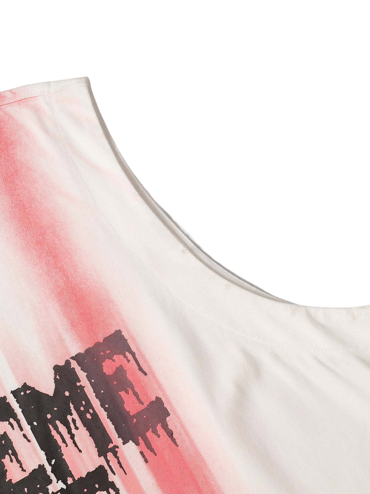 Spray-Painted Lettering Ripped Print Vest