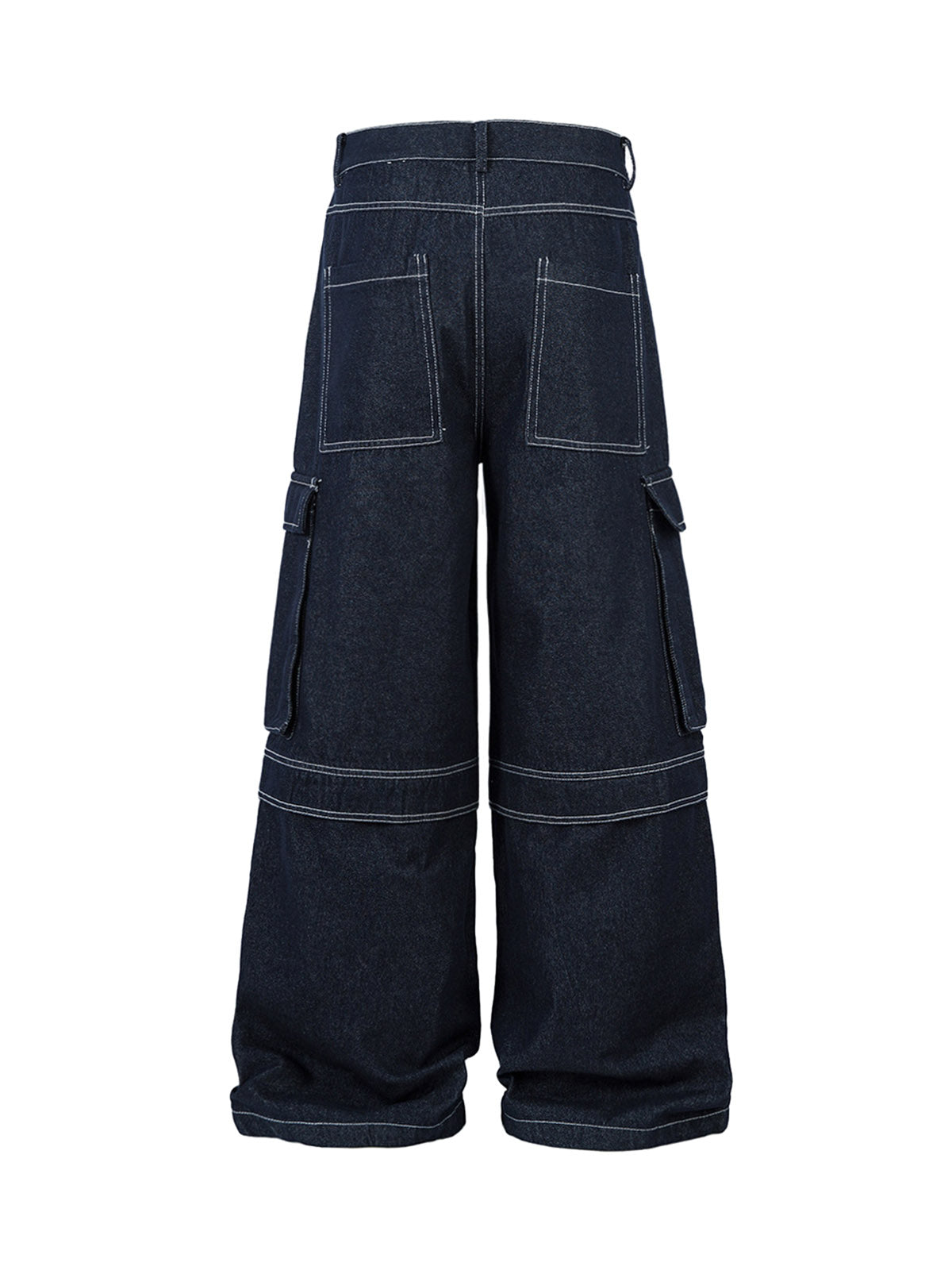 Washed Multi Pocket Baggy Cargo Jeans