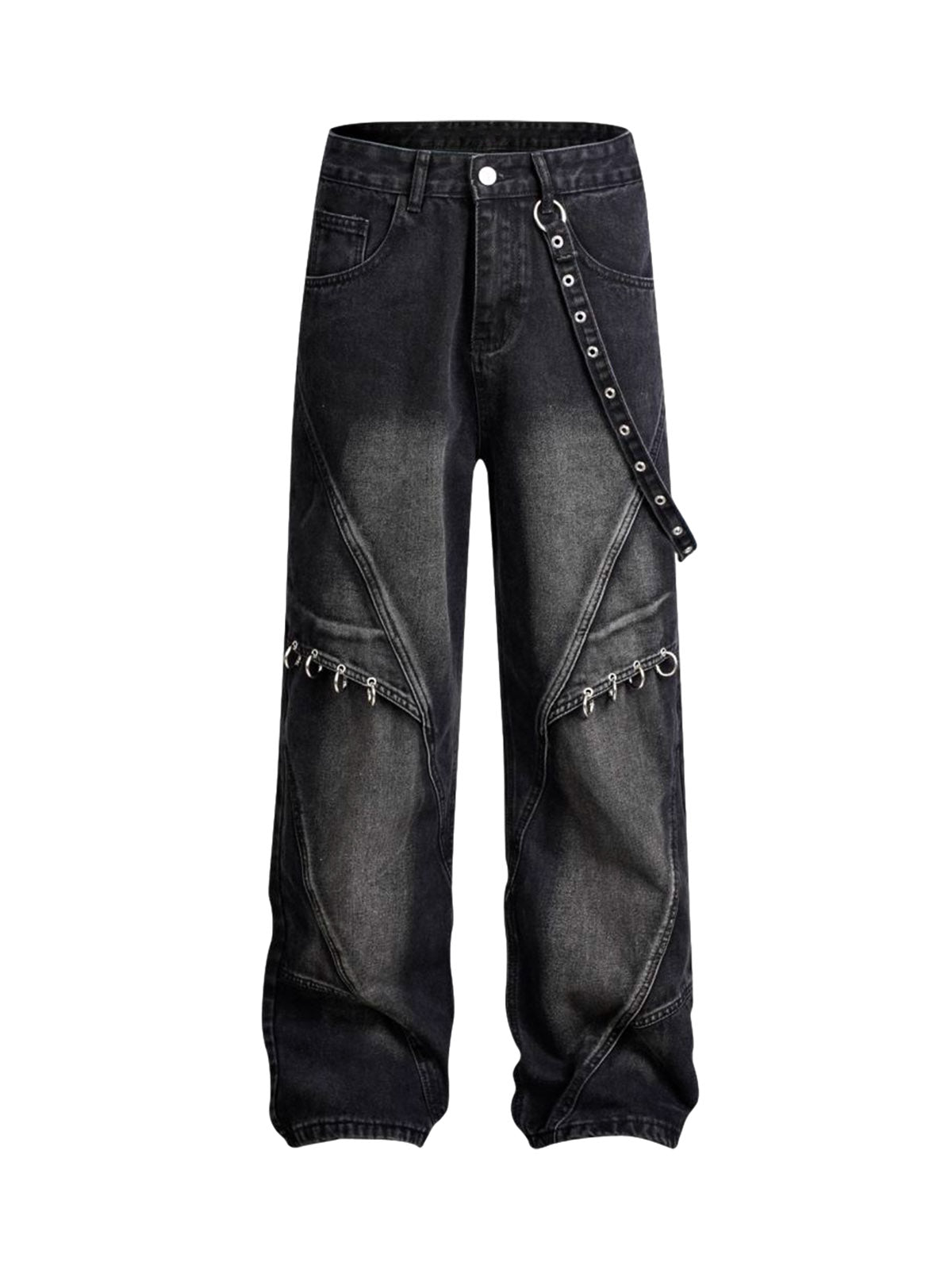 Thesupermade Washed Distressed Baggy Jeans