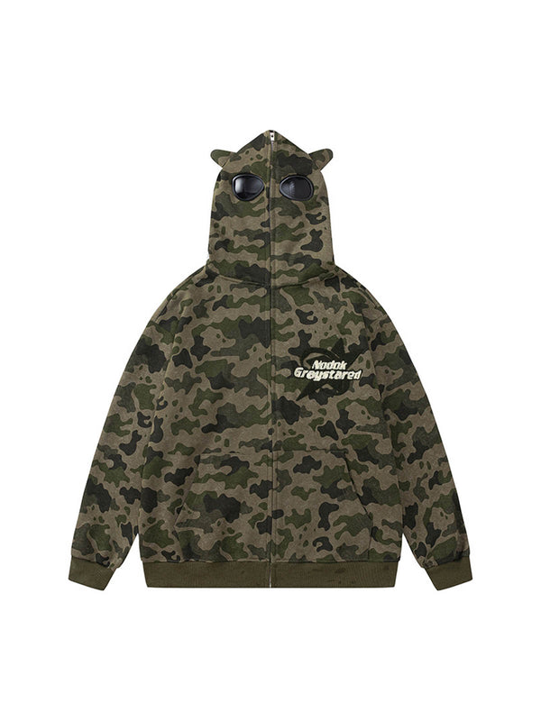 Thesupermade Camouflage Sunglasses Full Zip Hoodie