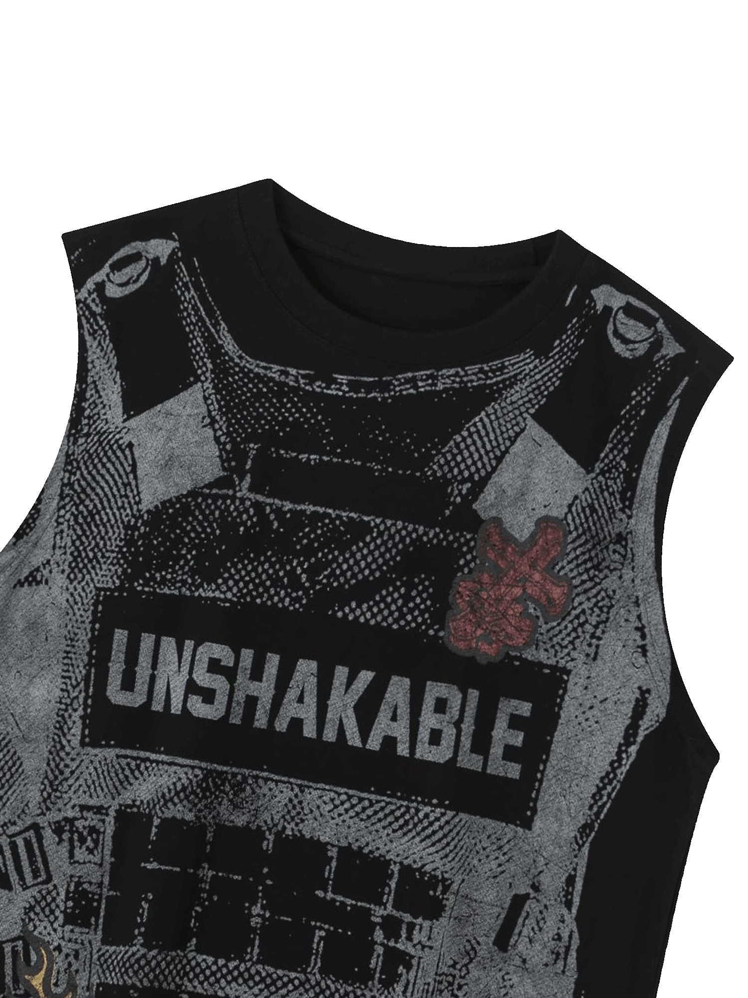 Thesupermade Street Vintage Distressed Body Armor Print Vest