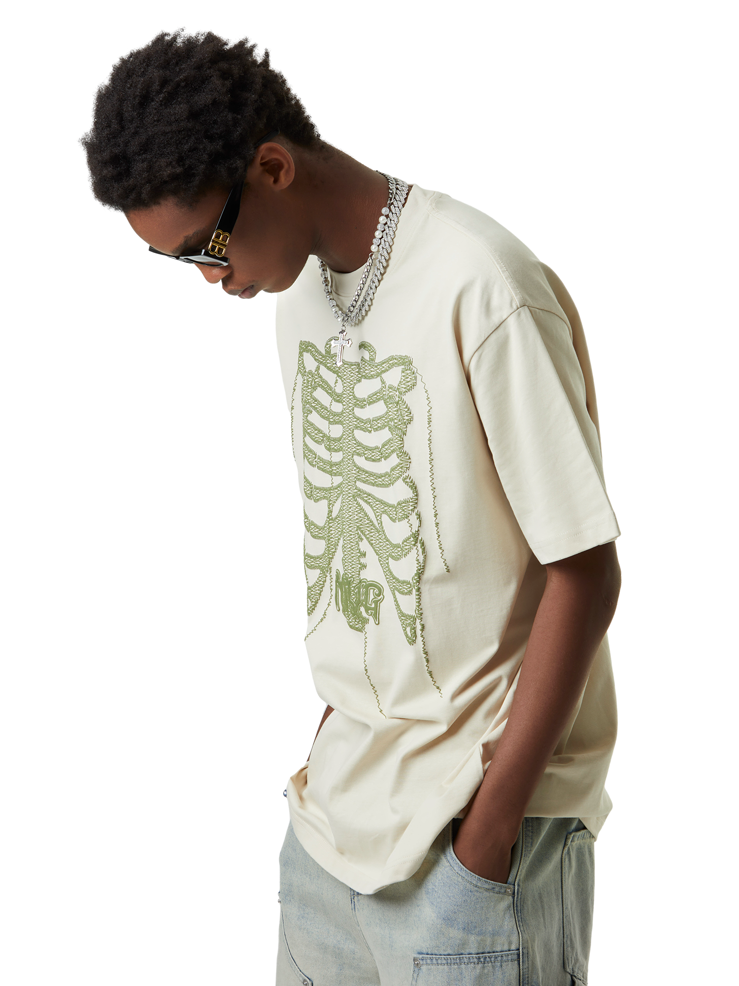 Thesupermade American Street Fashion Skull Print T-shirt