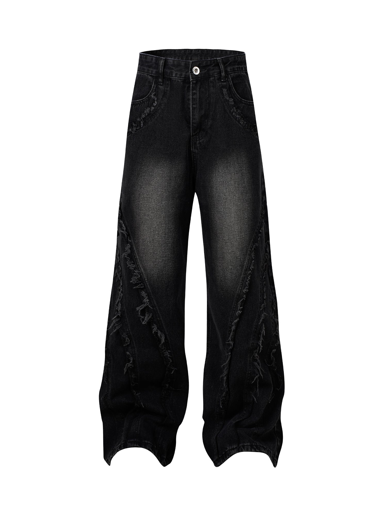 Thesupermade High Street Hip-hop Washed Fur Jeans