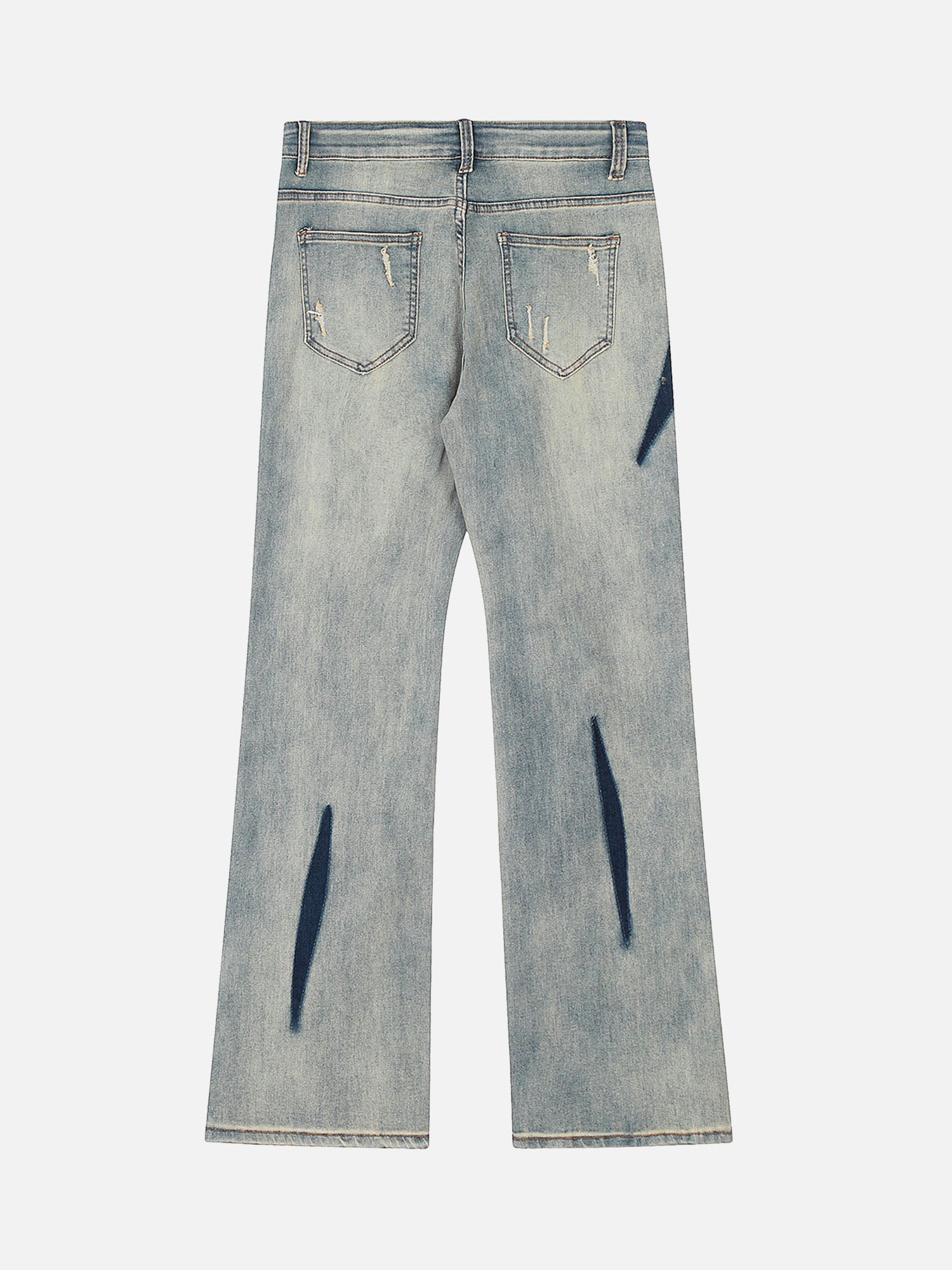 Thesupermade Vintage Washed Split Structure Hip-Hop Jeans