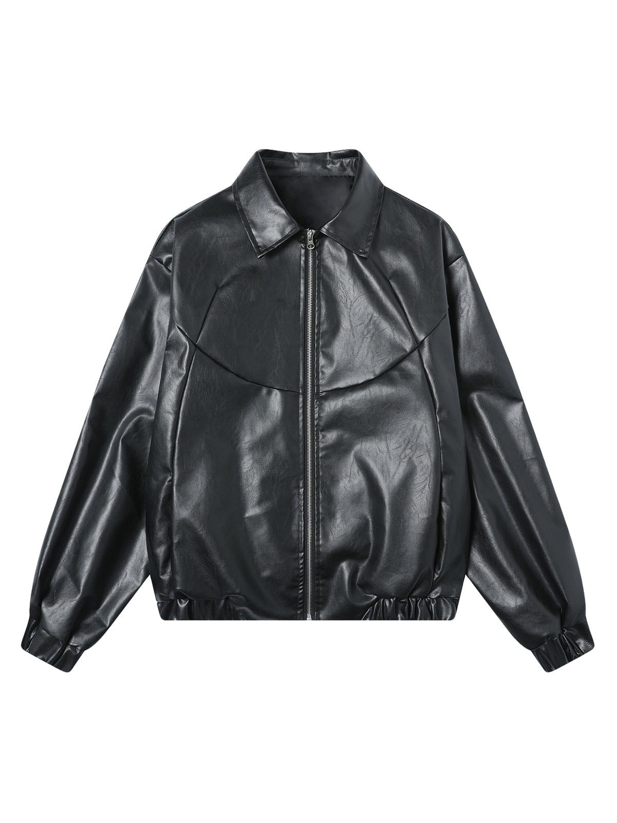 Patchwork Pu Leather Motorcycle Jacket