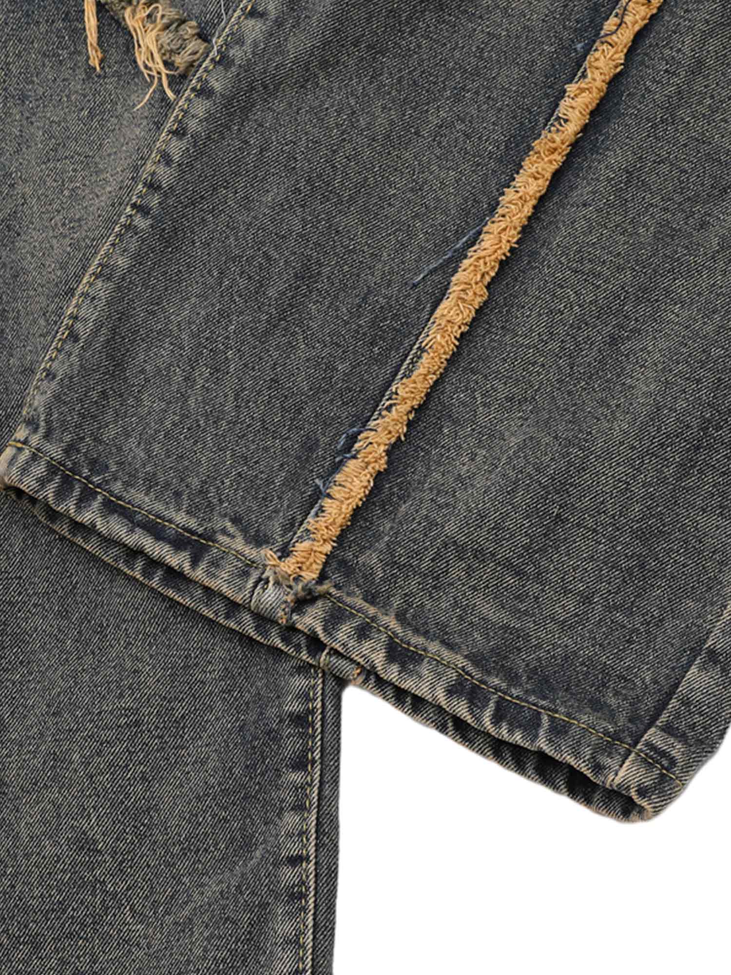 Thesupermade Distressed Raw Edge Jeans