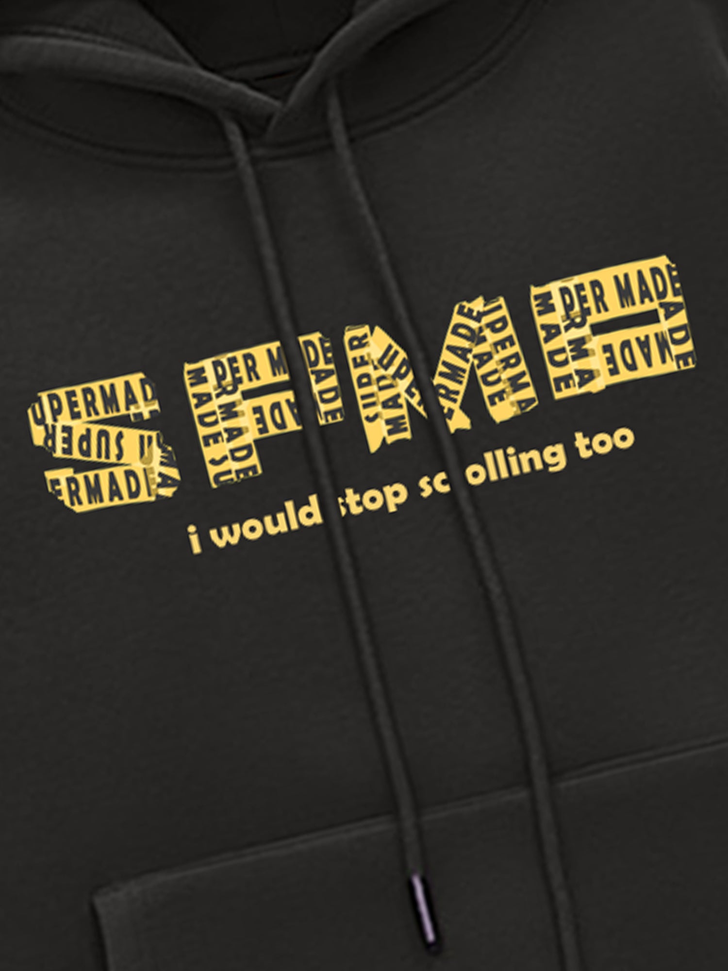 Thesupermade Letter Graphics Fleece Hoodie