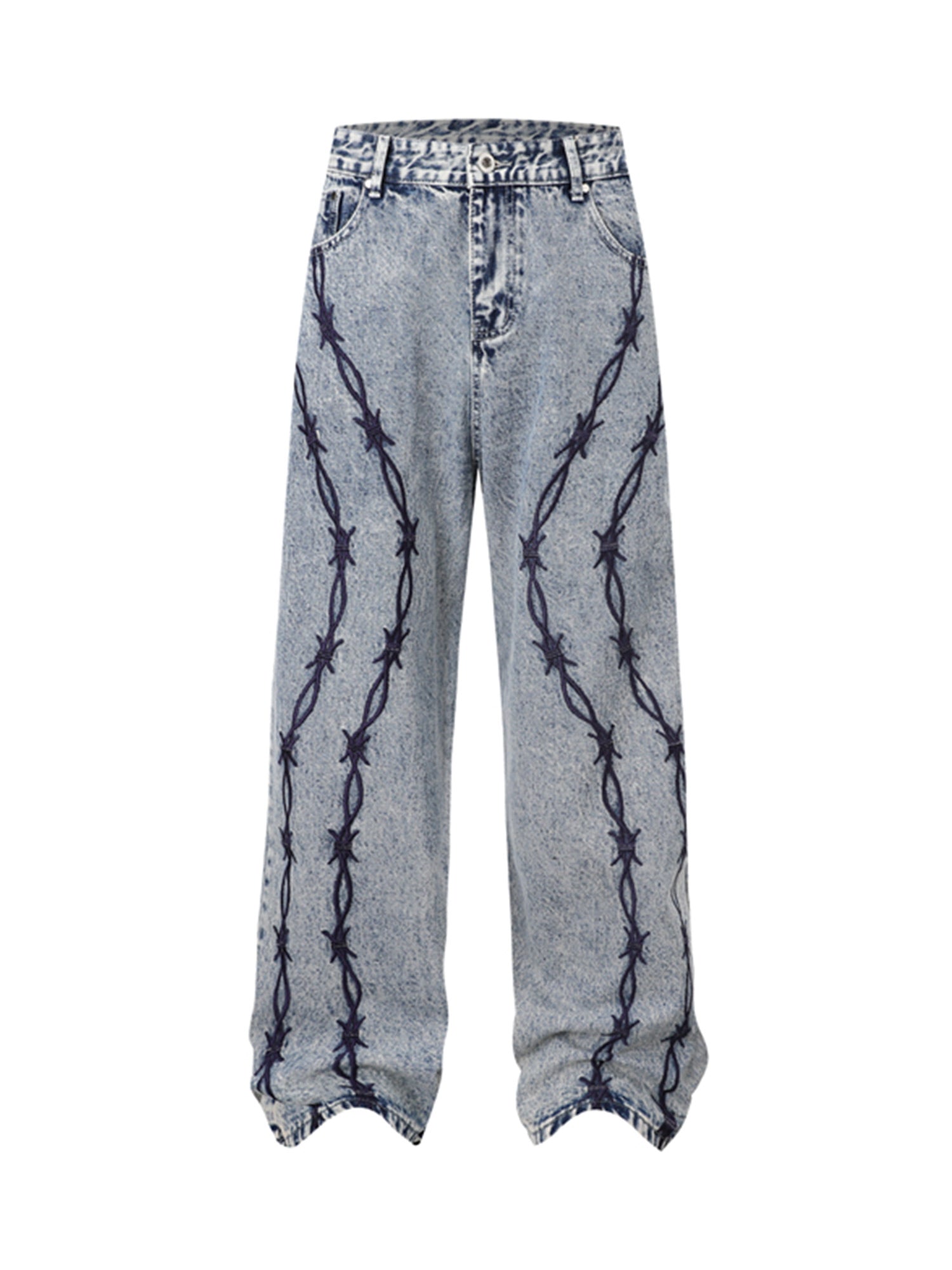 Thesupermade Thorn Embroidered Straight Jeans