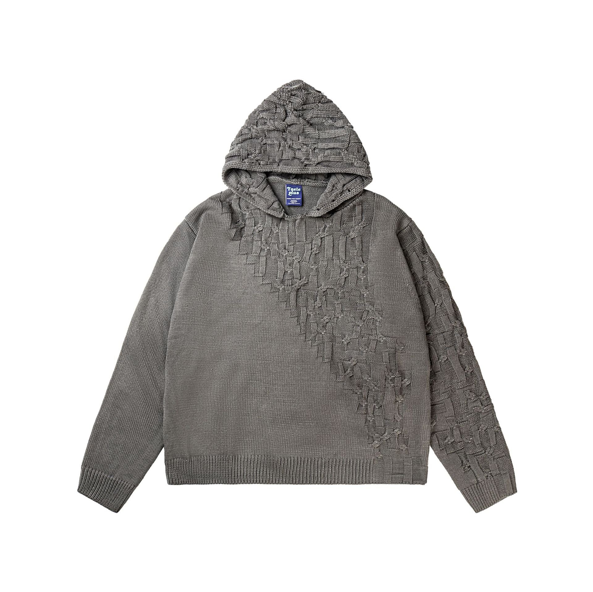 Asymmetric Irregular Knitted Sweater Hoodie