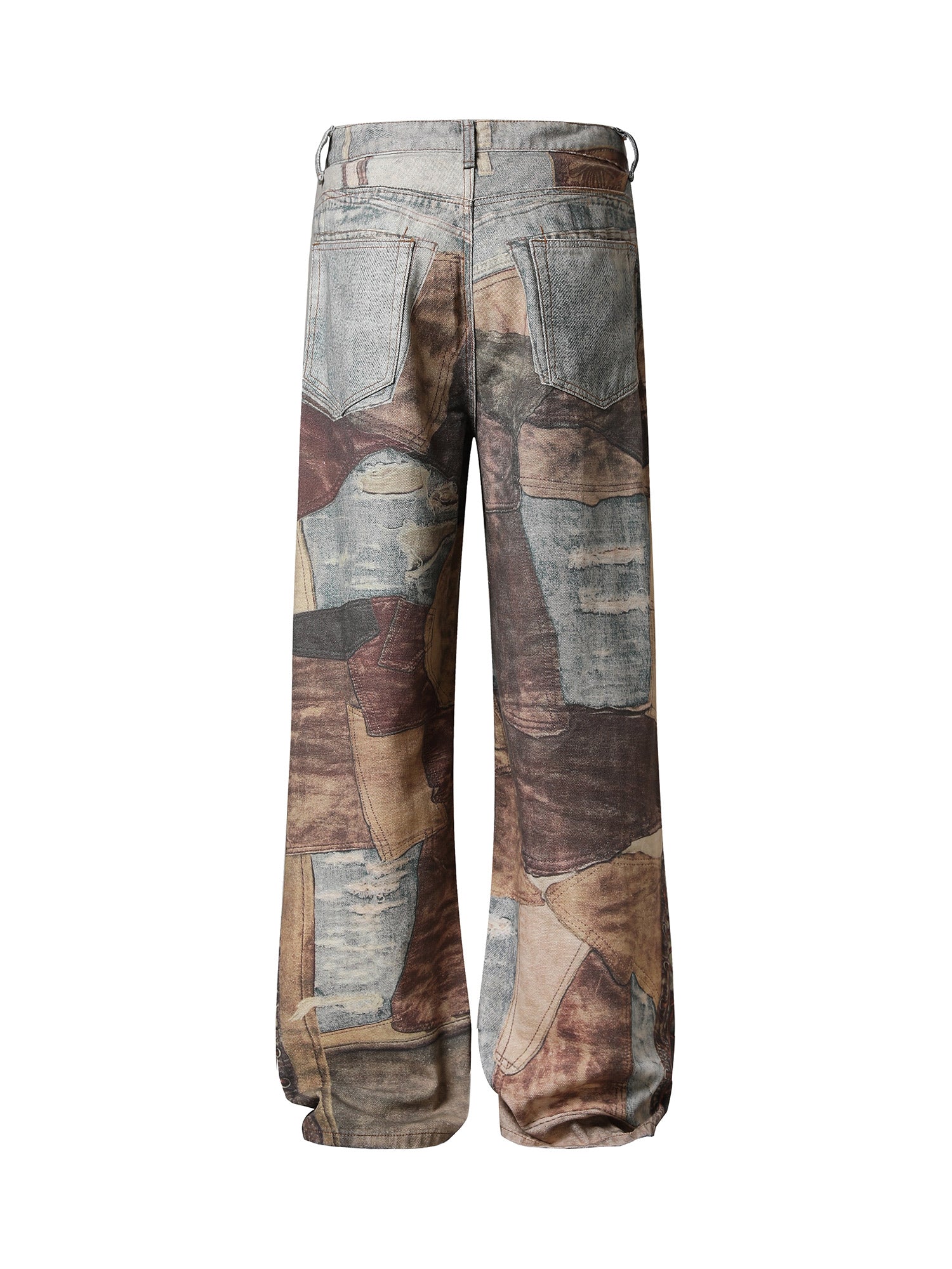 Thesupermade High Street Distressed Washed Printed Jeans