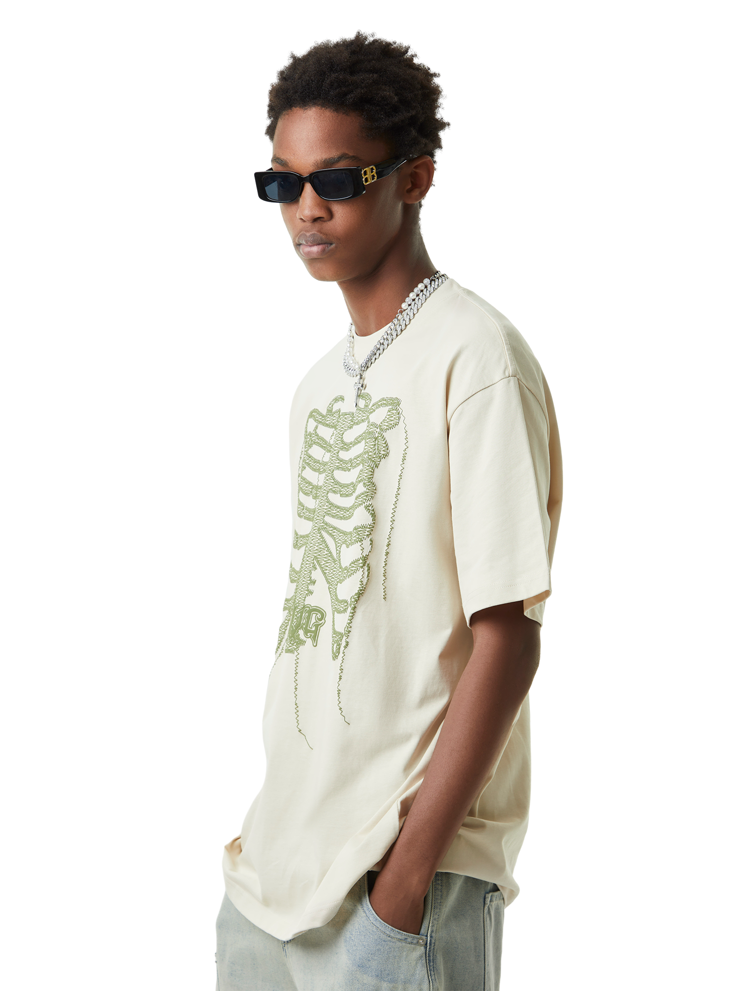 Thesupermade American Street Fashion Skull Print T-shirt