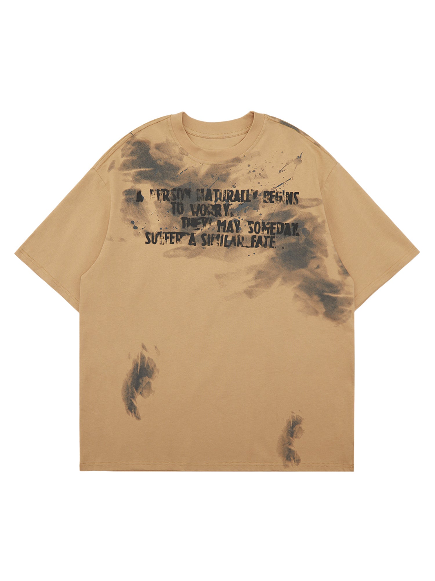 Thesupermade Watercolor Brushstroke Slogan Street Rap T-shirt