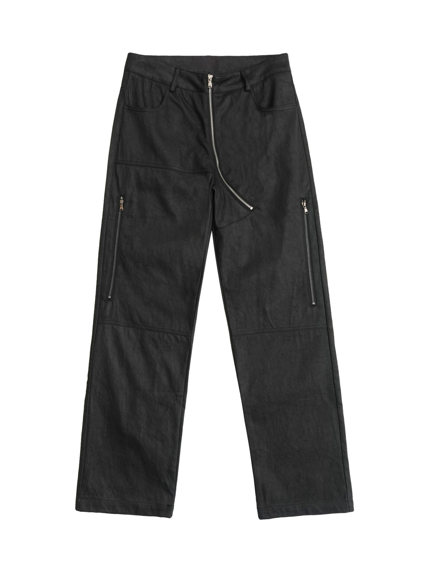 Street Hip-Hop Structure Zipper Design Washed Jeans | Thesupermade®