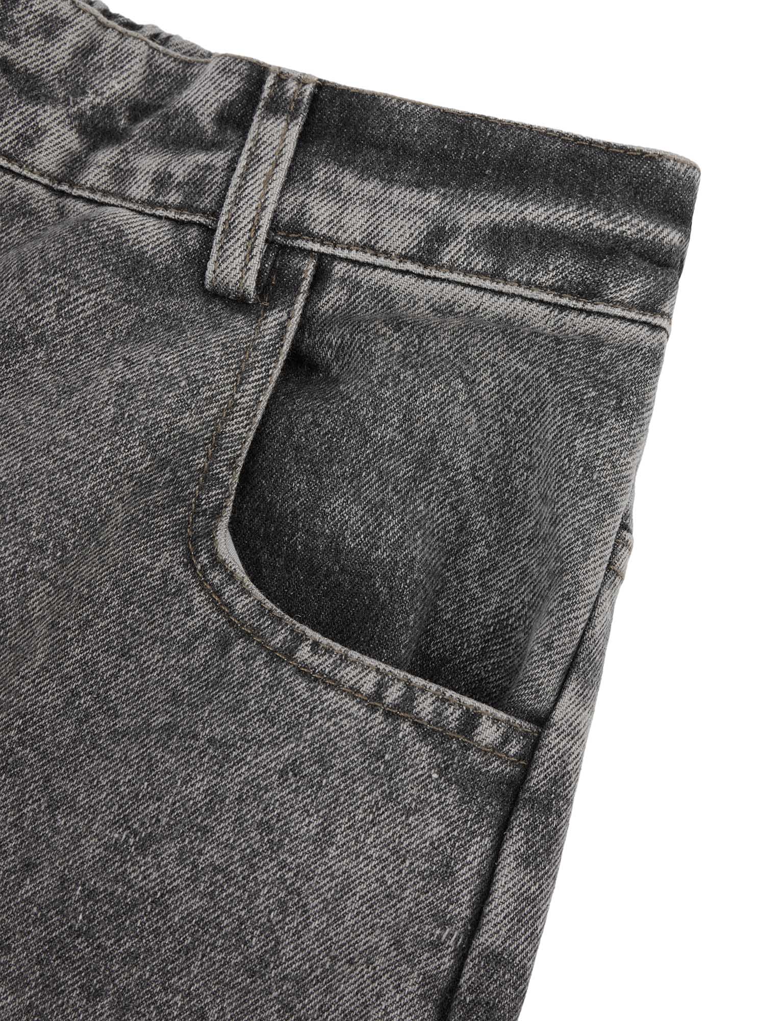 Thesupermade Street Stitching Multi-Pocket Workwear Washed Jeans