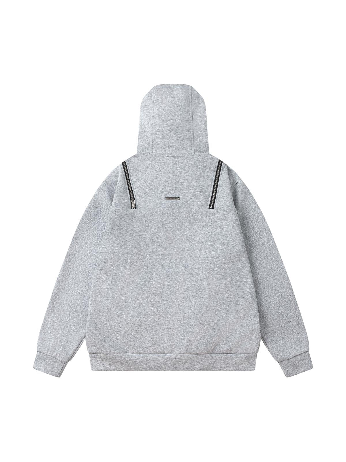 Deconstructed Rivet Angular-Zip Hoodie