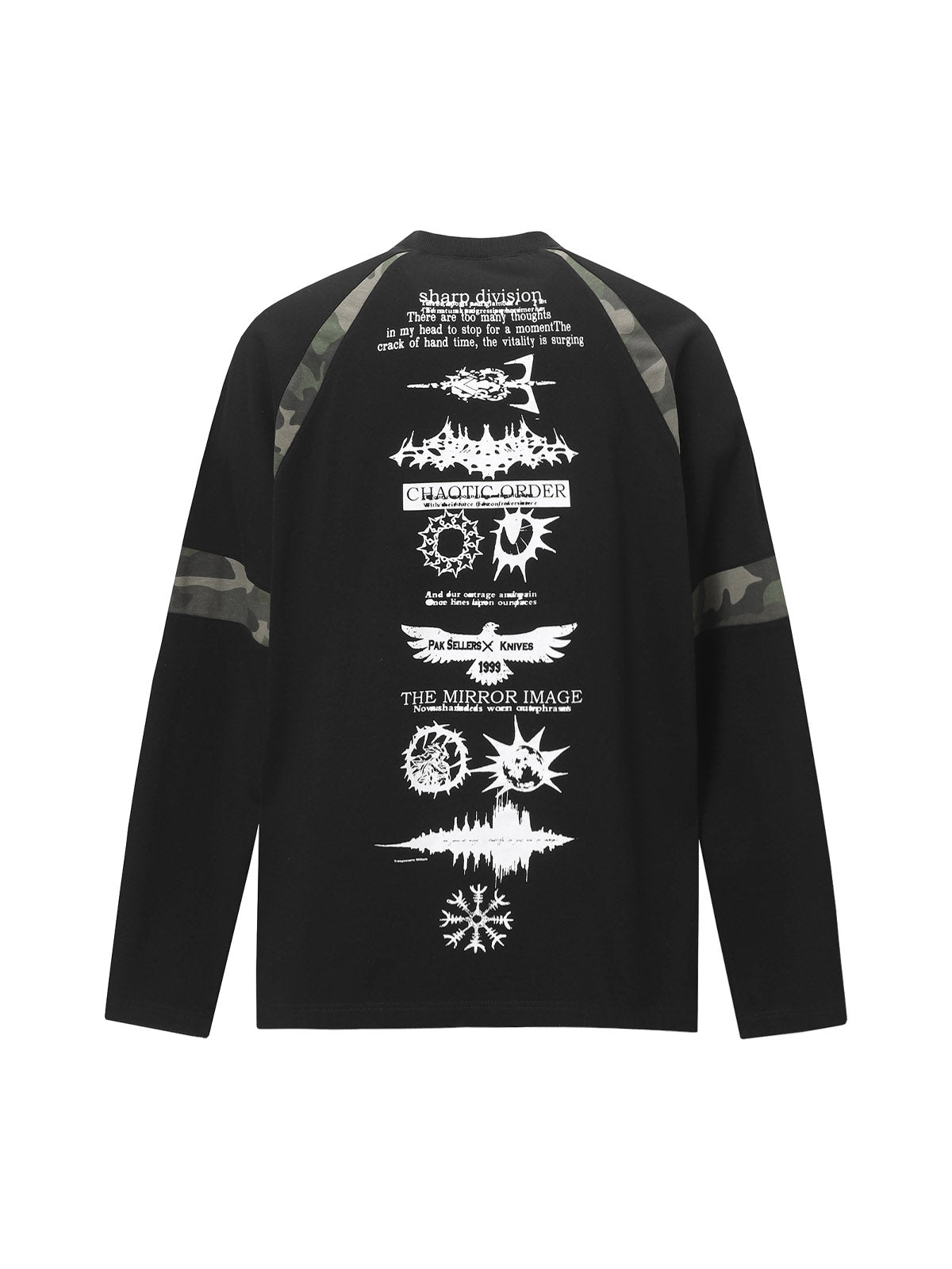 Camouflage Stitching Motocycle Style Long Sleeve T-Shirt