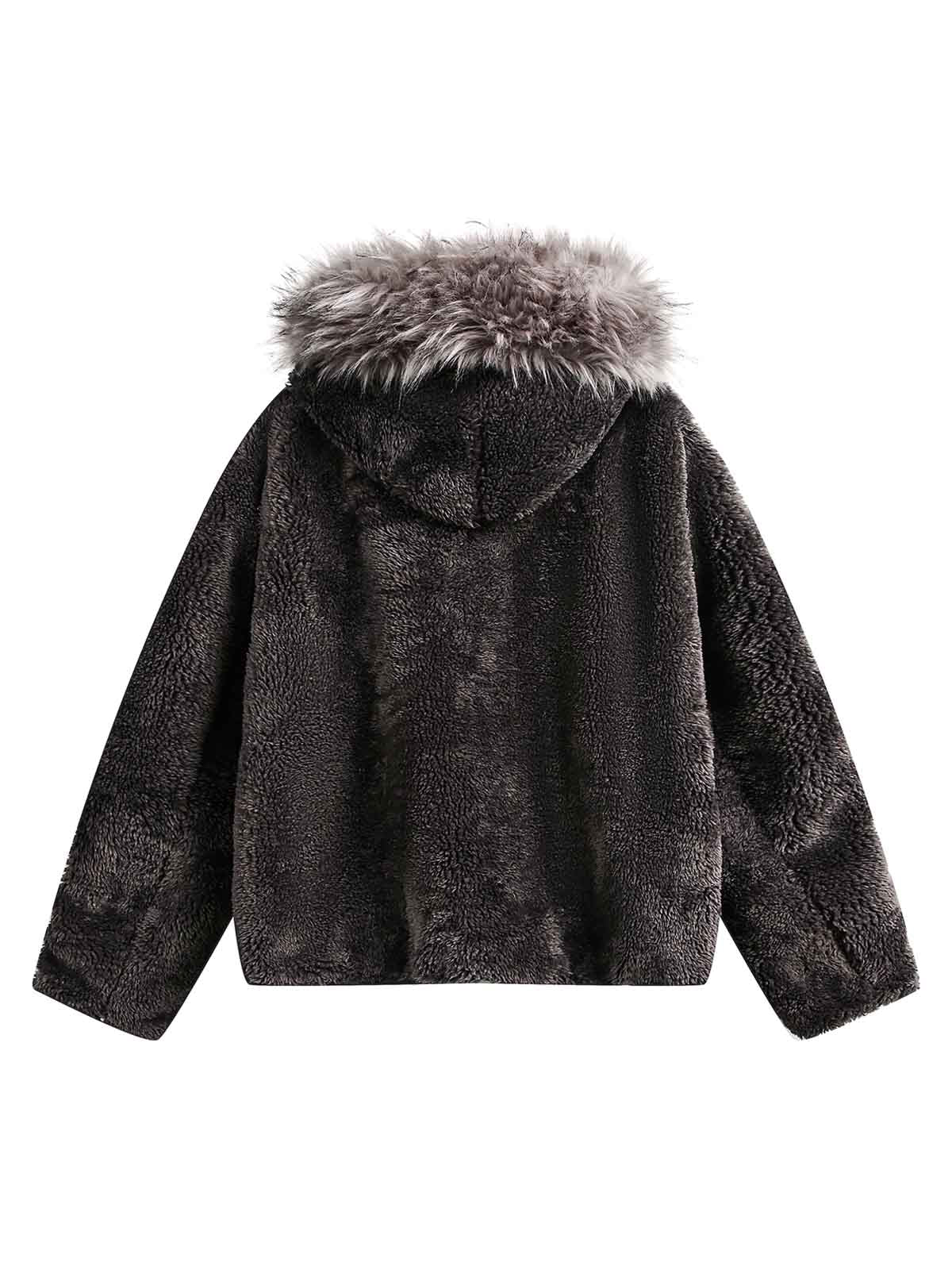 Thesupermade Fur Hooded Quilted Sherpa Jacket - 2304