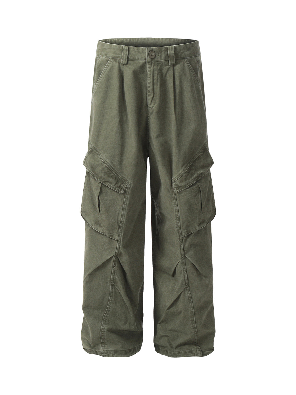 Retro Washed Pleated Functional Cargo Pants