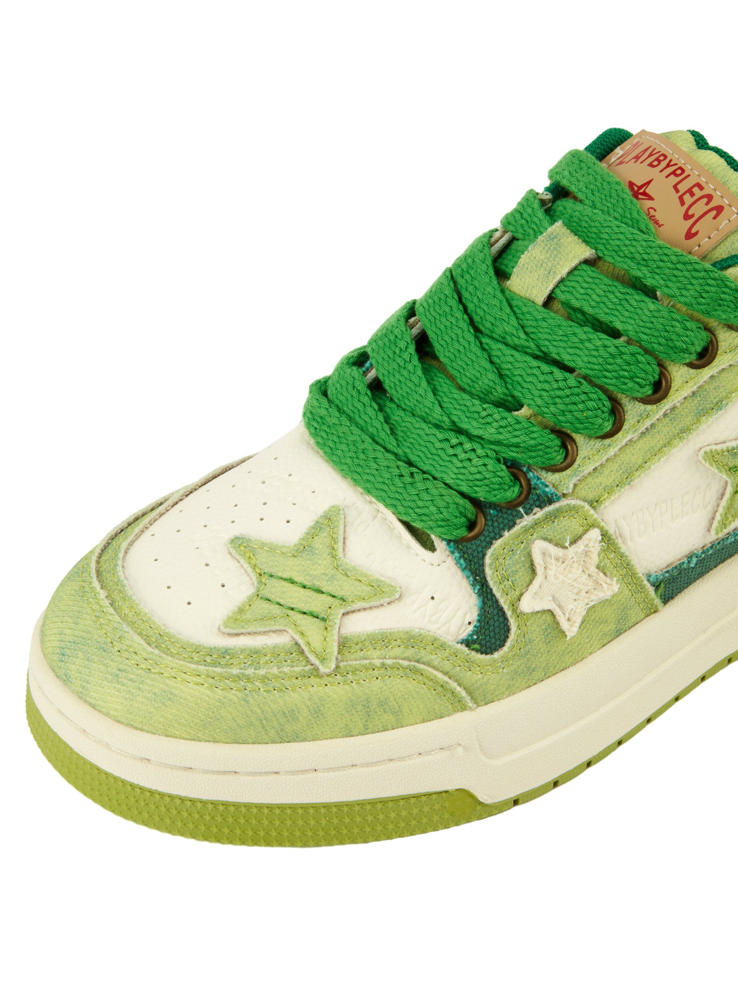 Avocado Green Star Chunky Sneakers