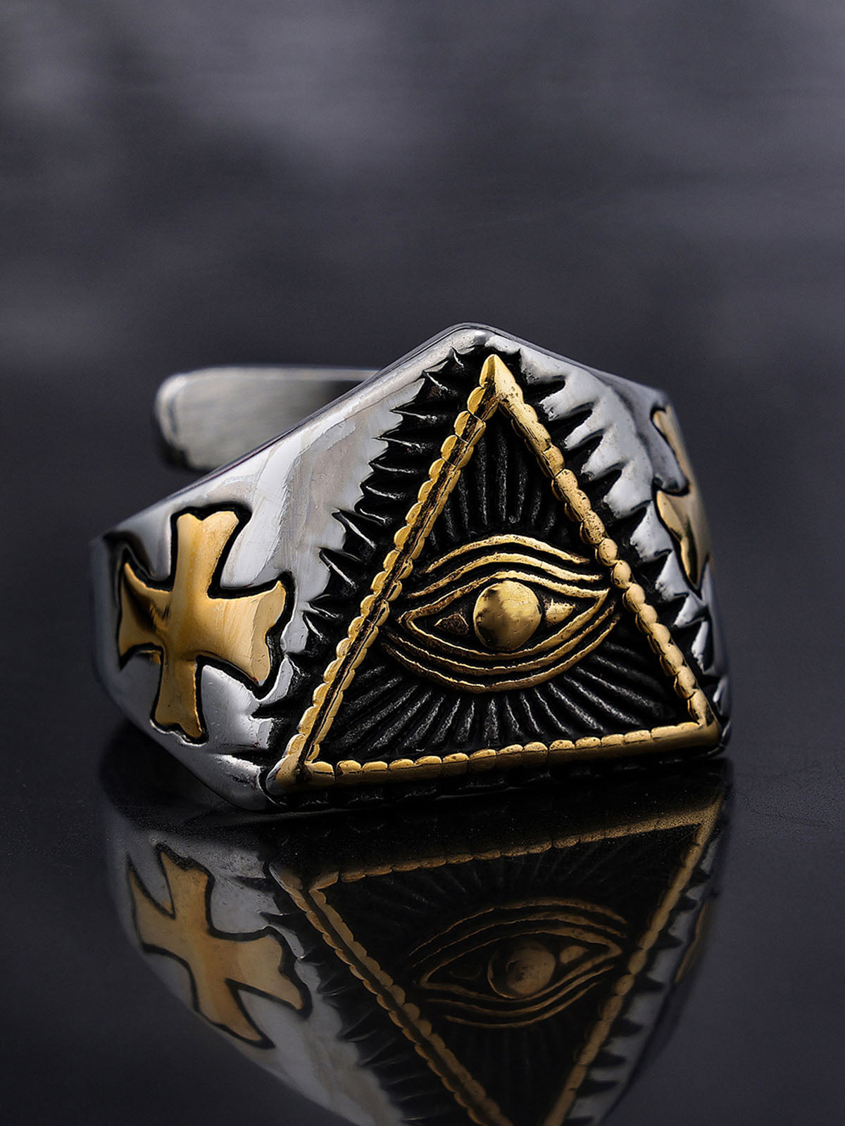 Triangle Eye Steel Ring