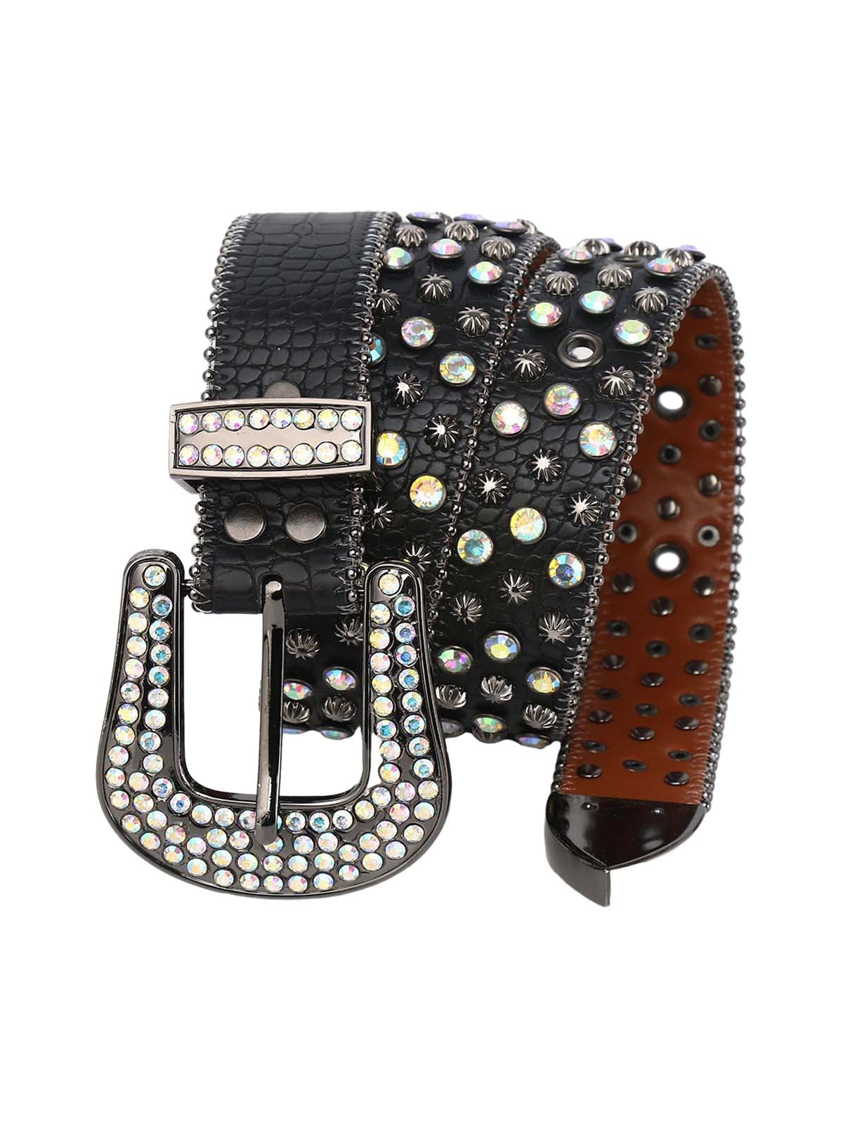 Punk Style Metal Hotfix Rhinestone Belt