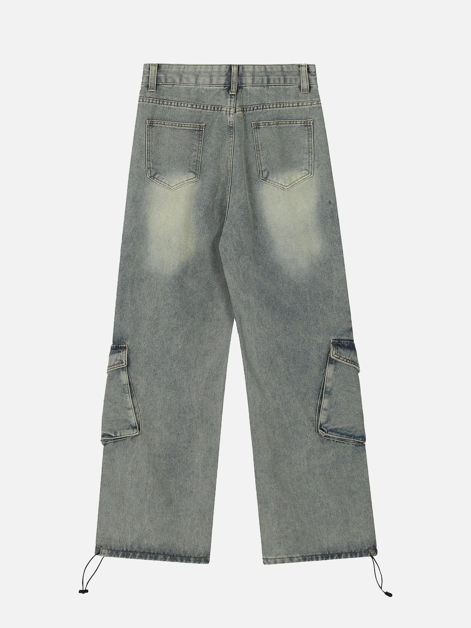 Thesupermade American Style Washed Distressed Heart Fur Jeans