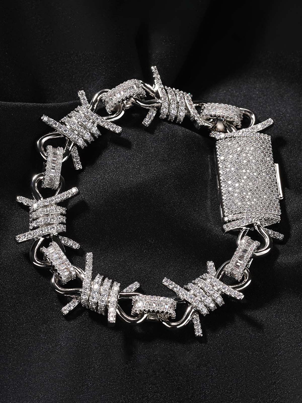 Punk Style Knot Hotfix Rhinestone Bracelet