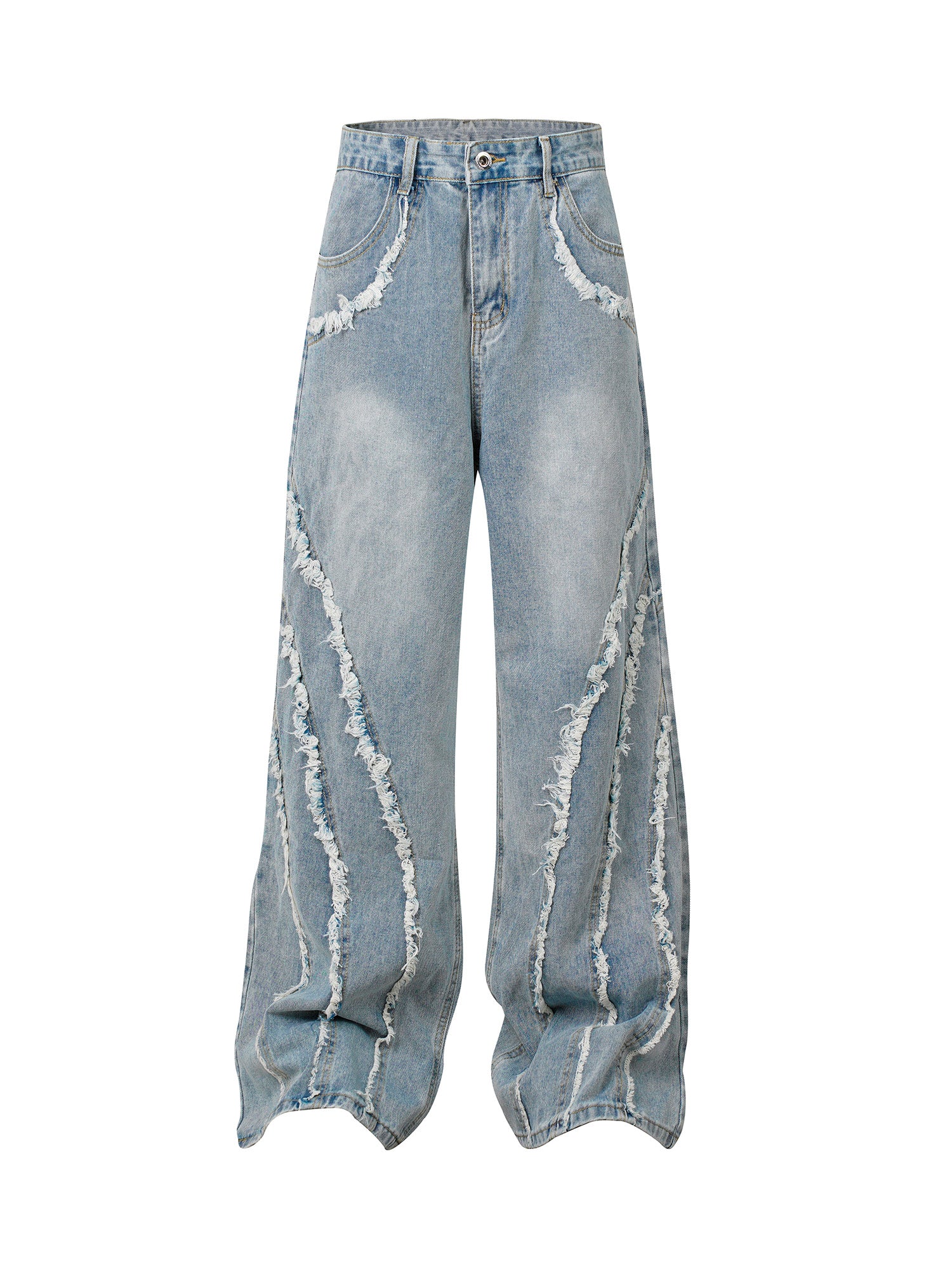 Thesupermade High Street Hip-hop Washed Fur Jeans