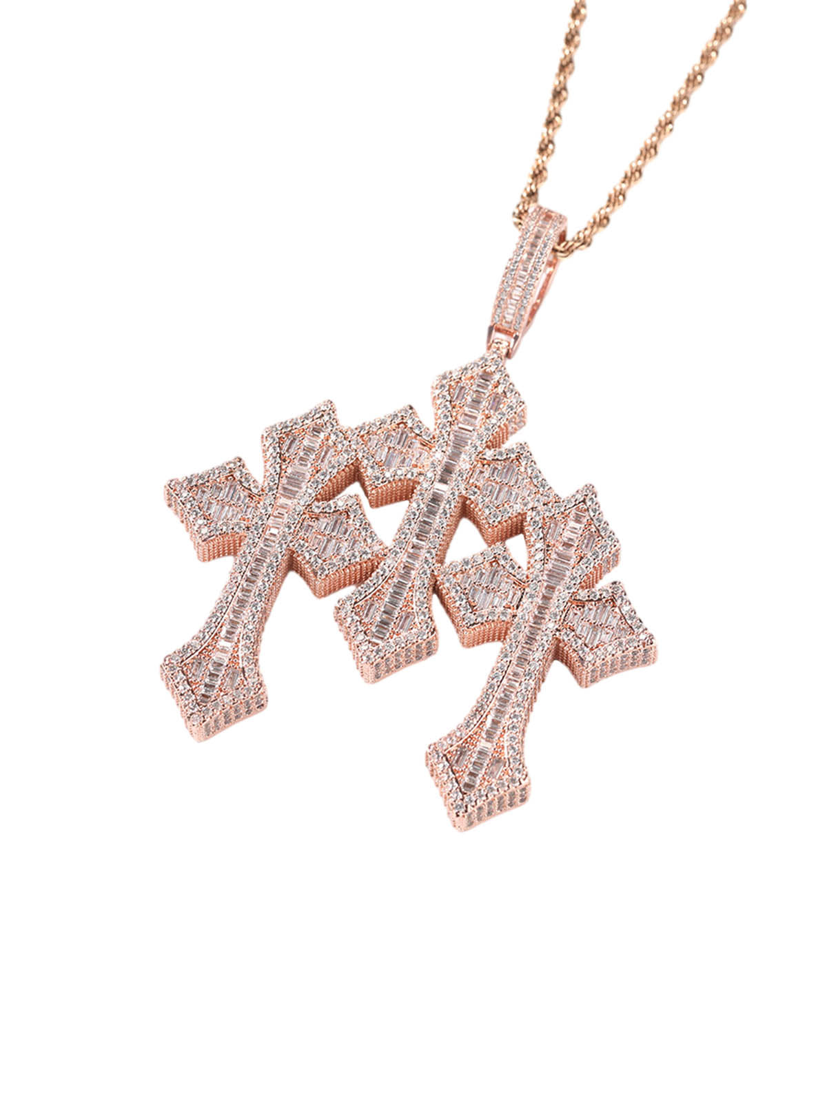 Cross Zircon Pendant Copper Necklace