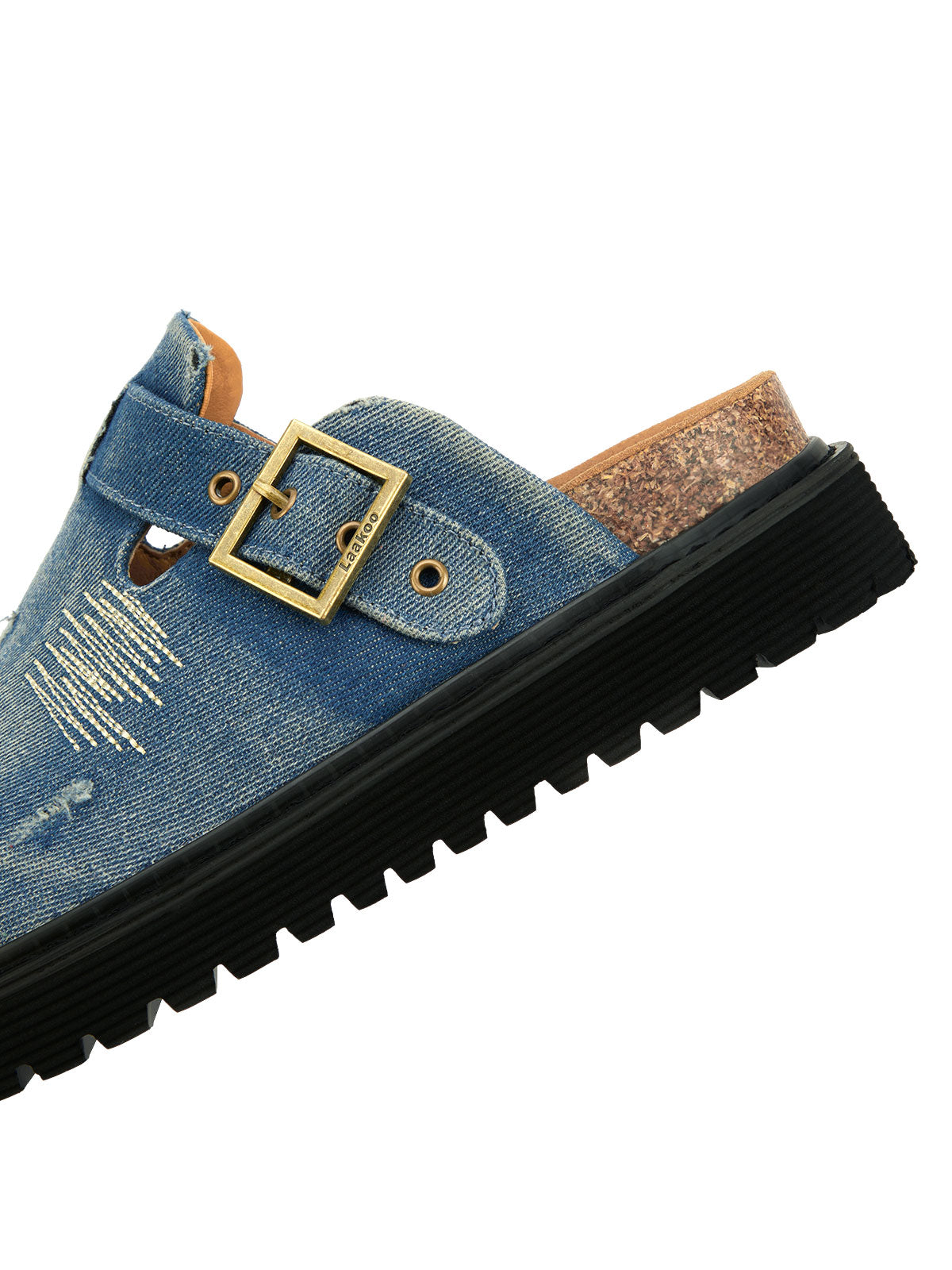 Thesupermade Vintage Denim Embroidered Birkenstocks