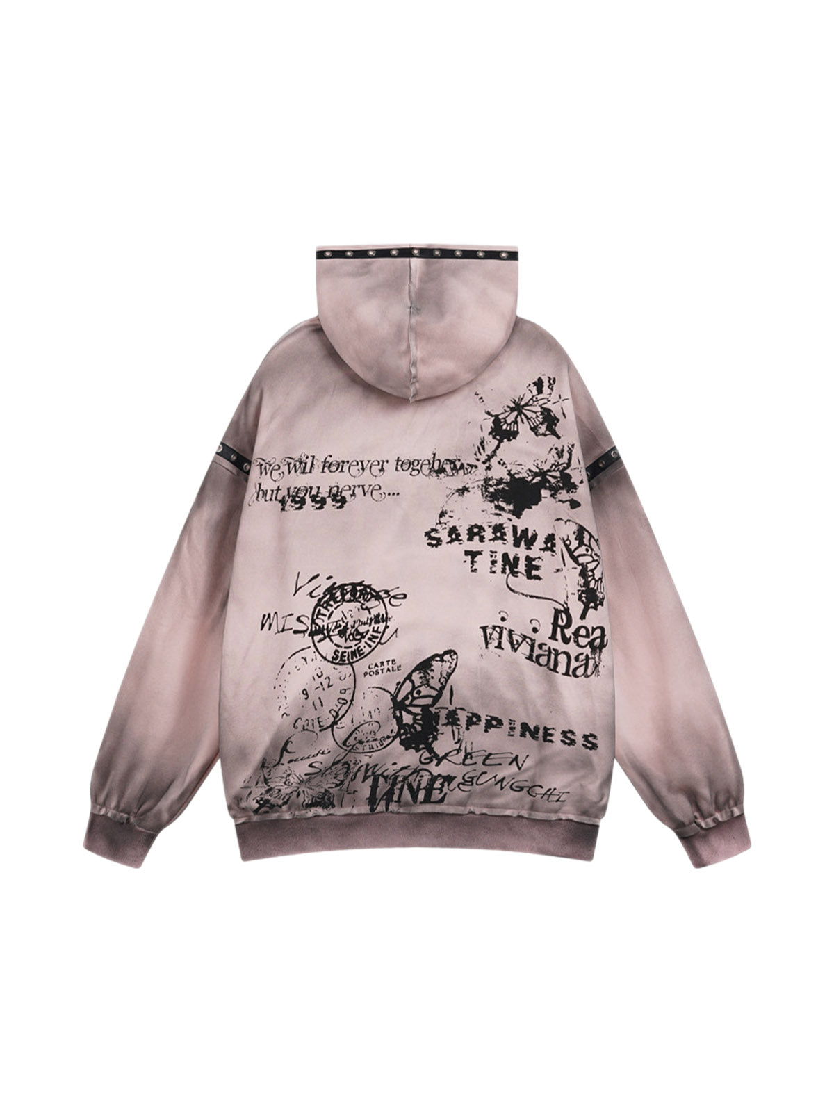 Thesupermade Vintage Dirty Graffiti Hooded Jacket